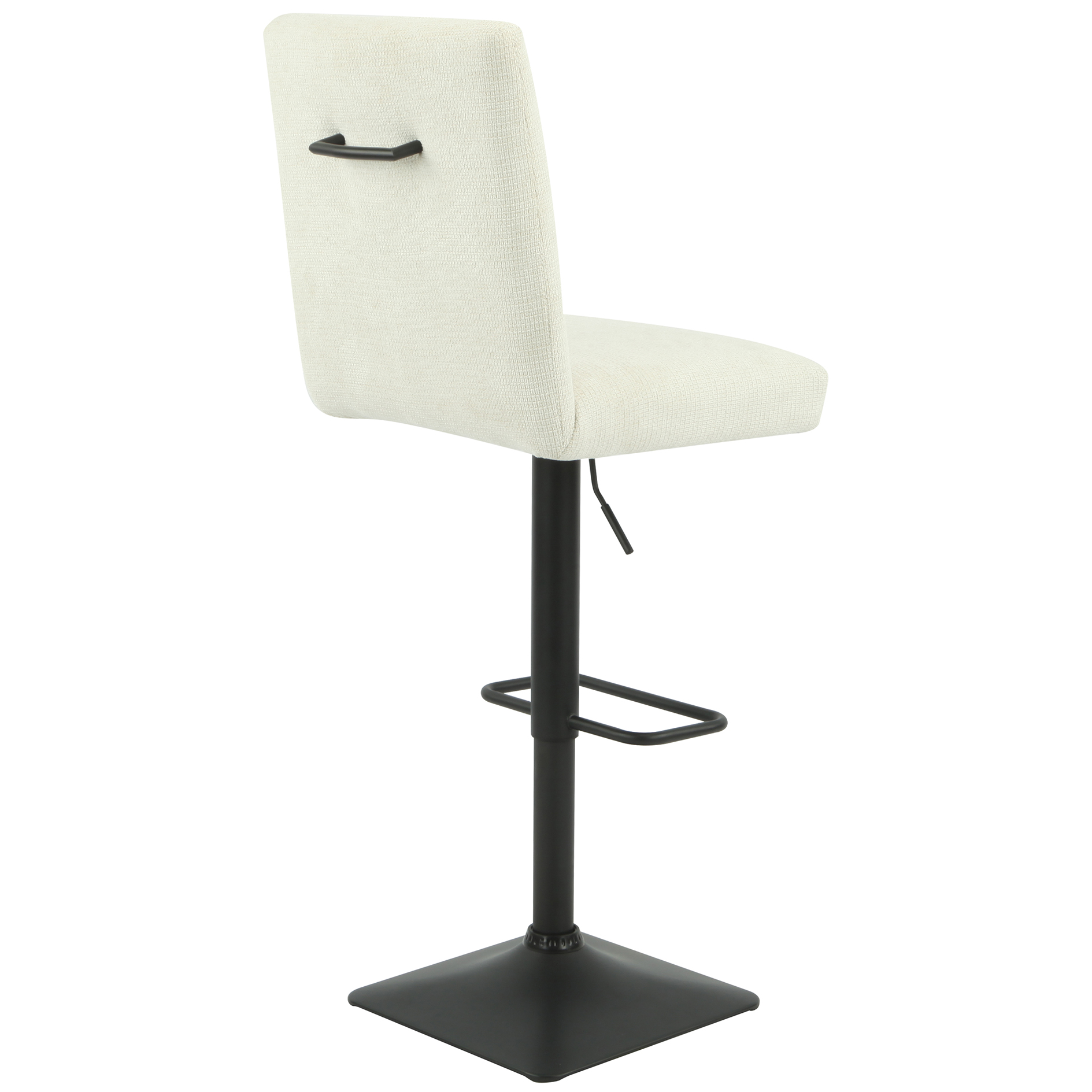 Barhocker - beige - Microfaser Webstoff - Ziernähte - höhenverstellbar