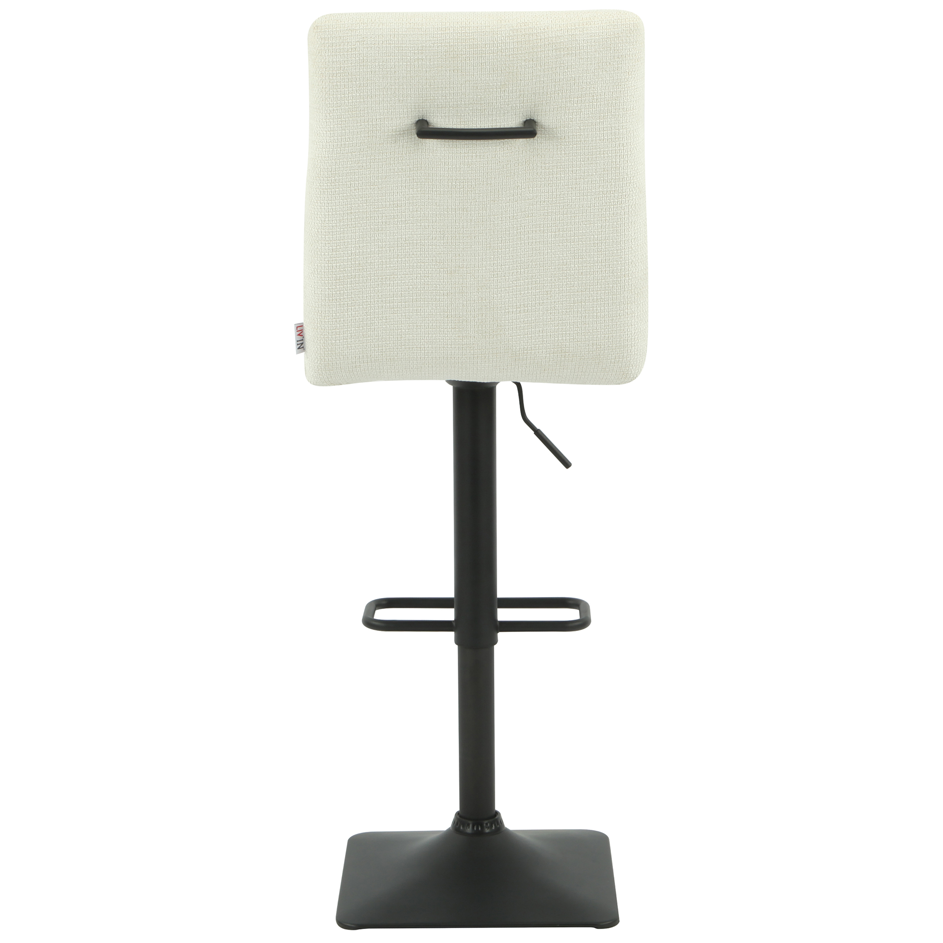Barhocker - beige - Microfaser Webstoff - Ziernähte - höhenverstellbar