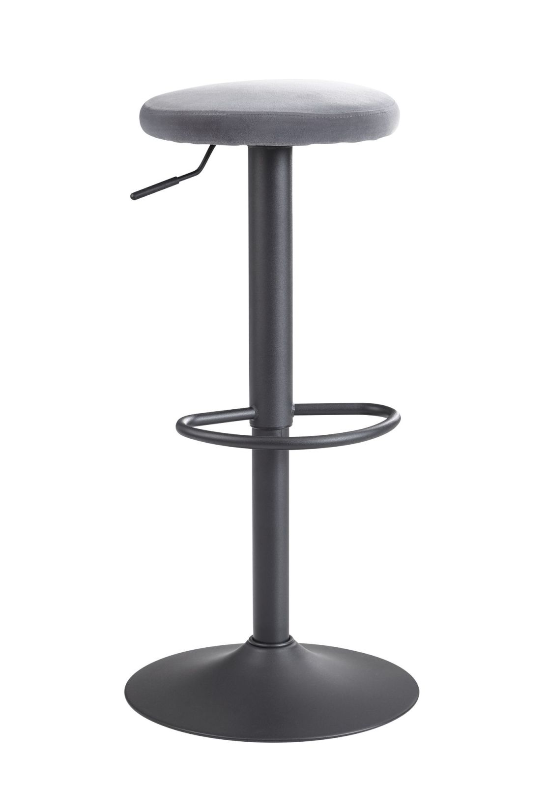 Barhocker - grau - Samt - 40 cm