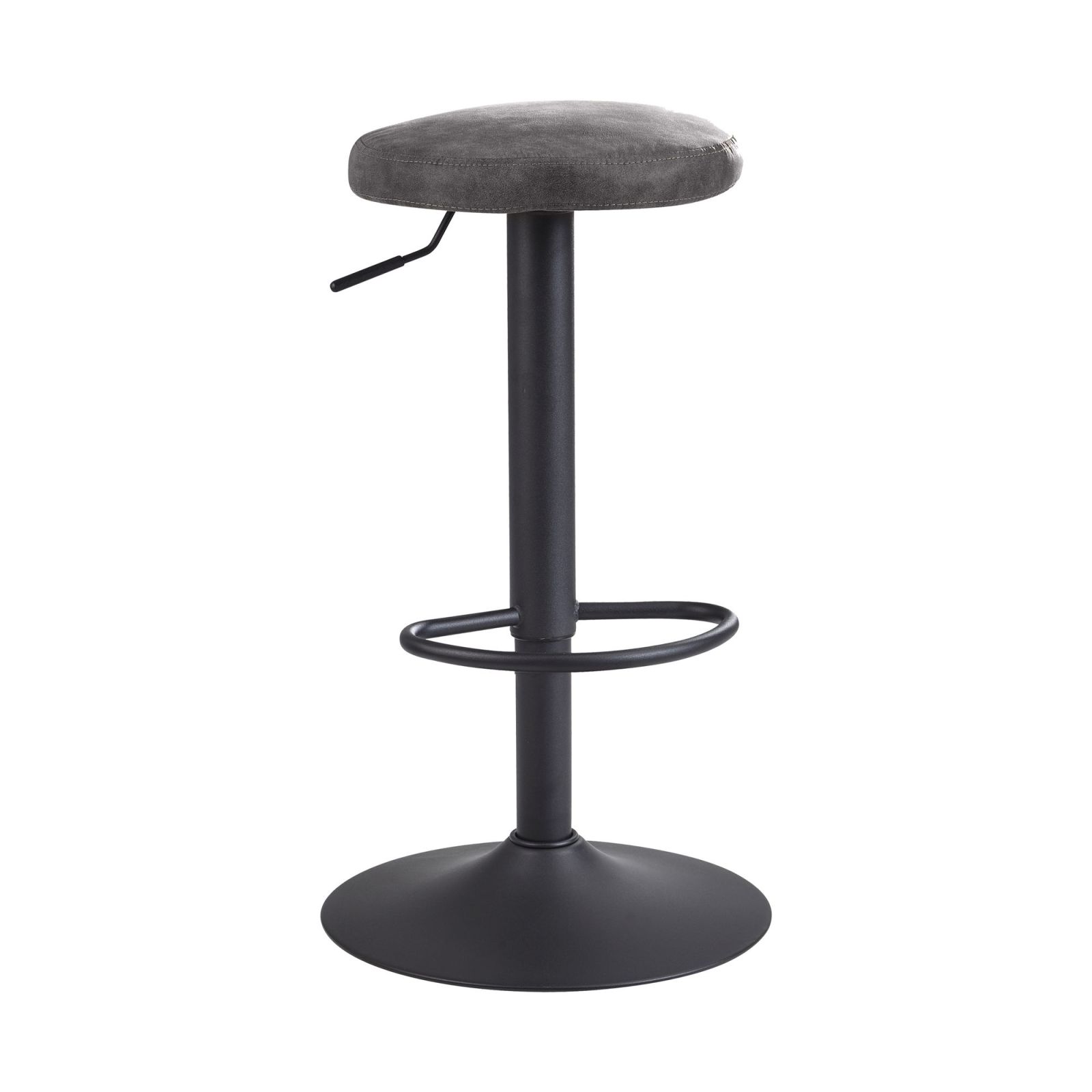 Barhocker - grau-schwarz - Wildlederoptik - höhenverstellbar