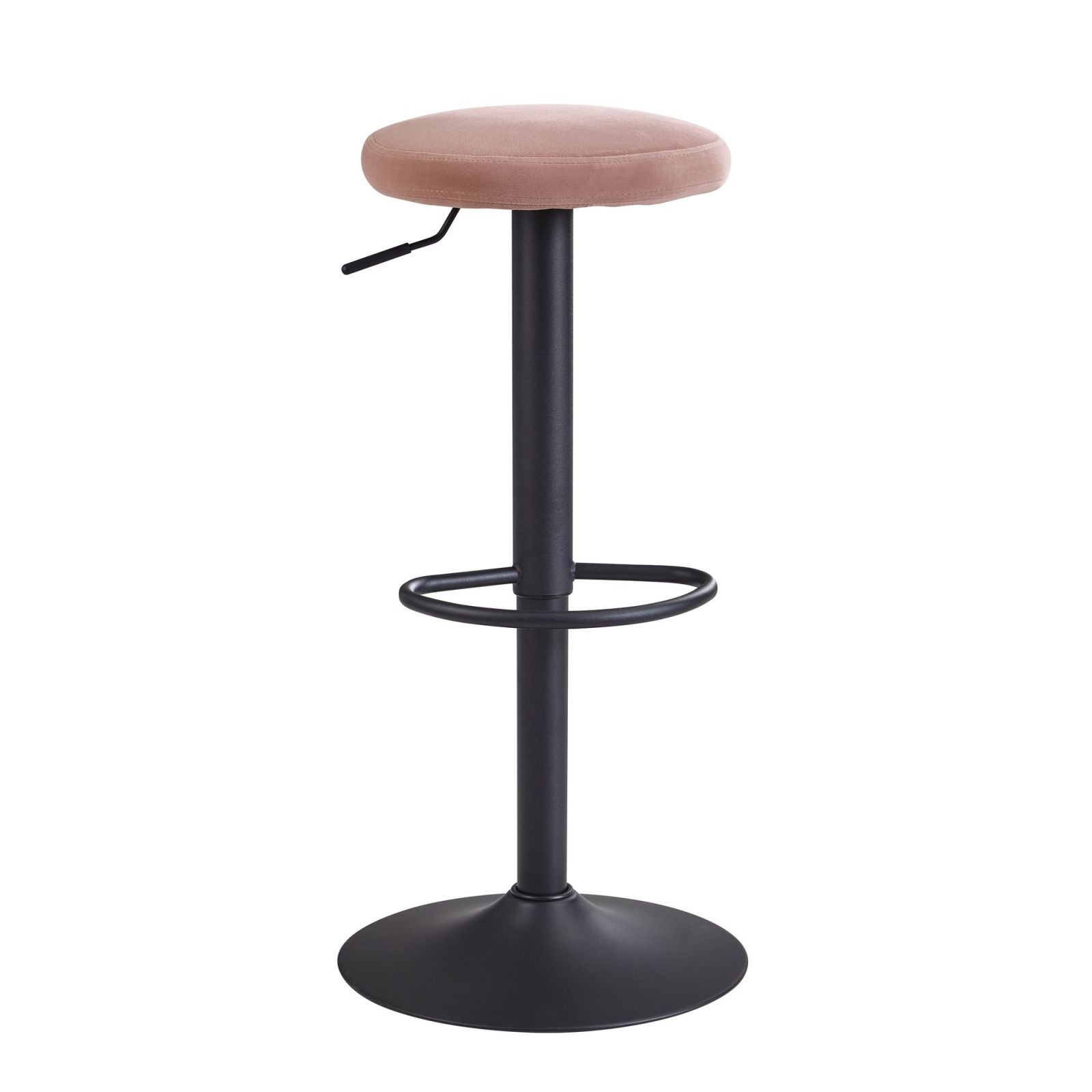 Barhocker - rosa - Samt - höhenverstellbar