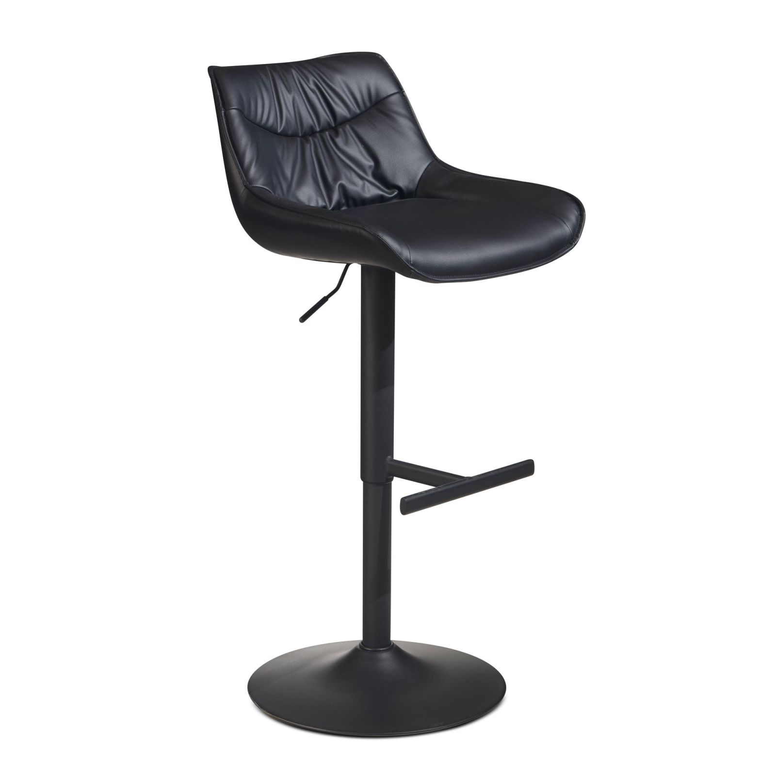 Barhocker - schwarz - Kunstleder - höhenverstellbar
