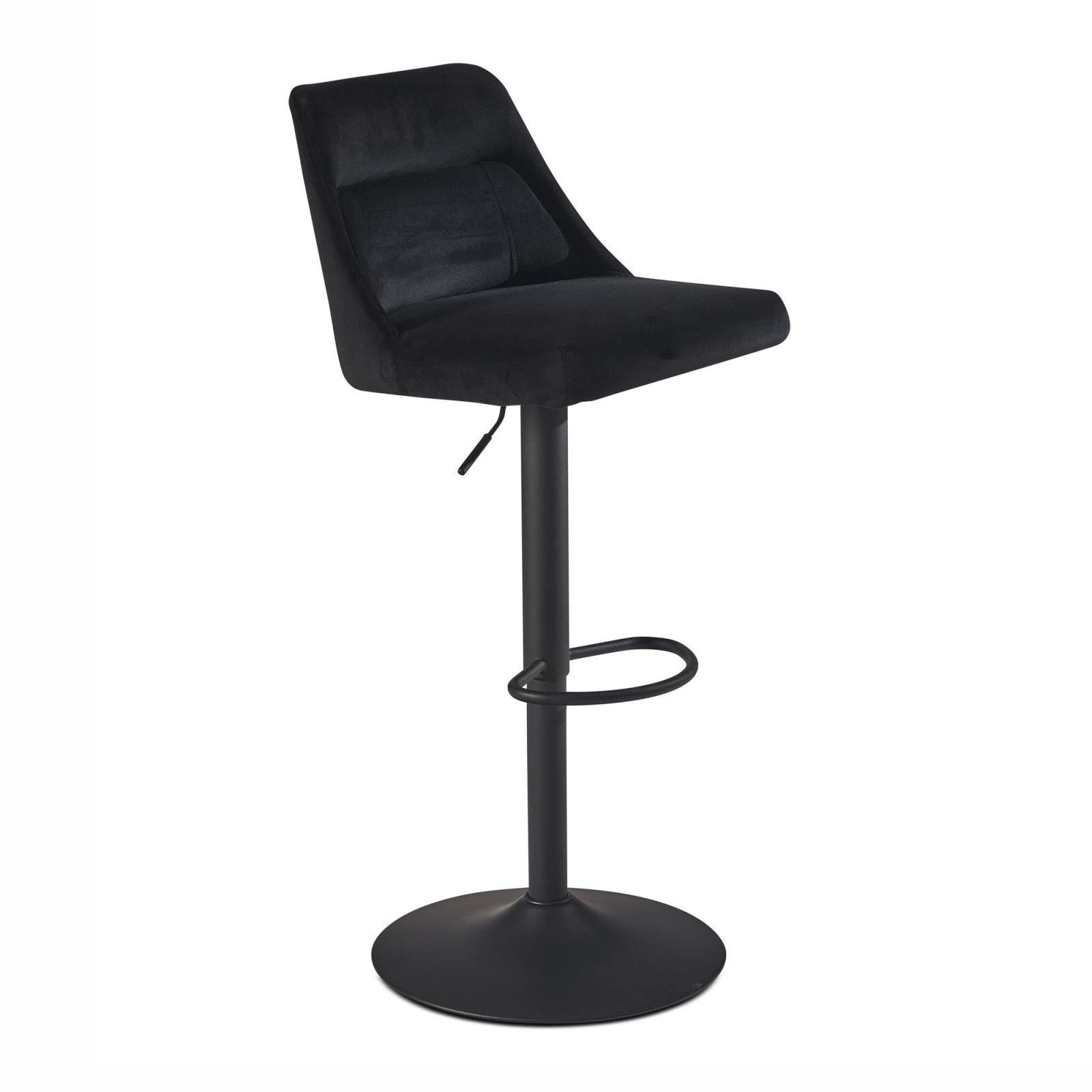Barhocker - schwarz - Samt - höhenverstellbar
