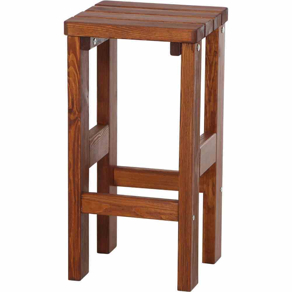 Barhocker TESSIN - braun - Kiefernholz massiv
