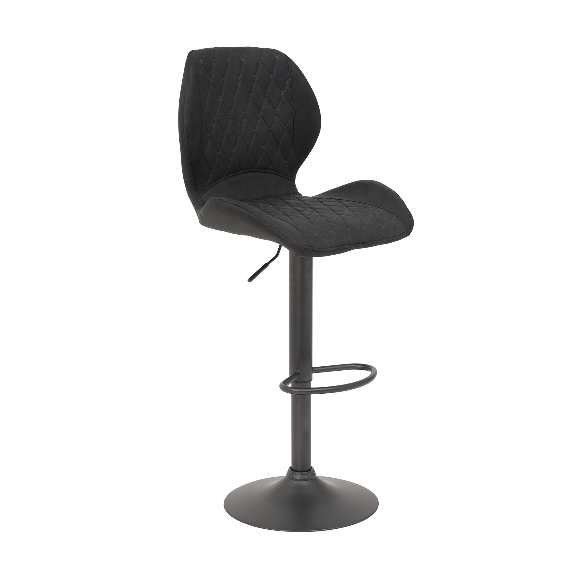 Barhocker - Vintage anthrazit-grau - Microfaser - höhenverstellbar