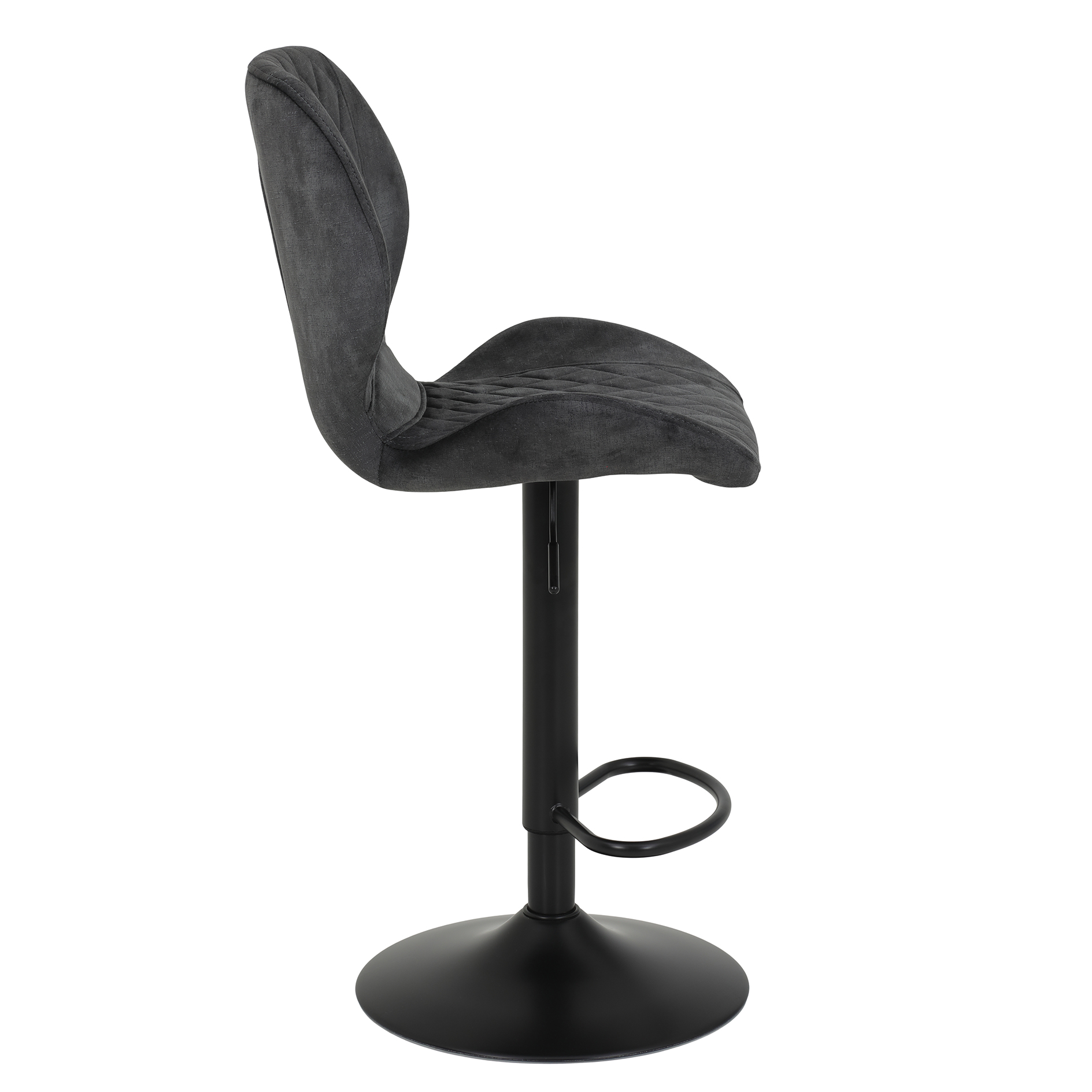 Barhocker - Vintage anthrazit - Samtvelour - höhenverstellbar