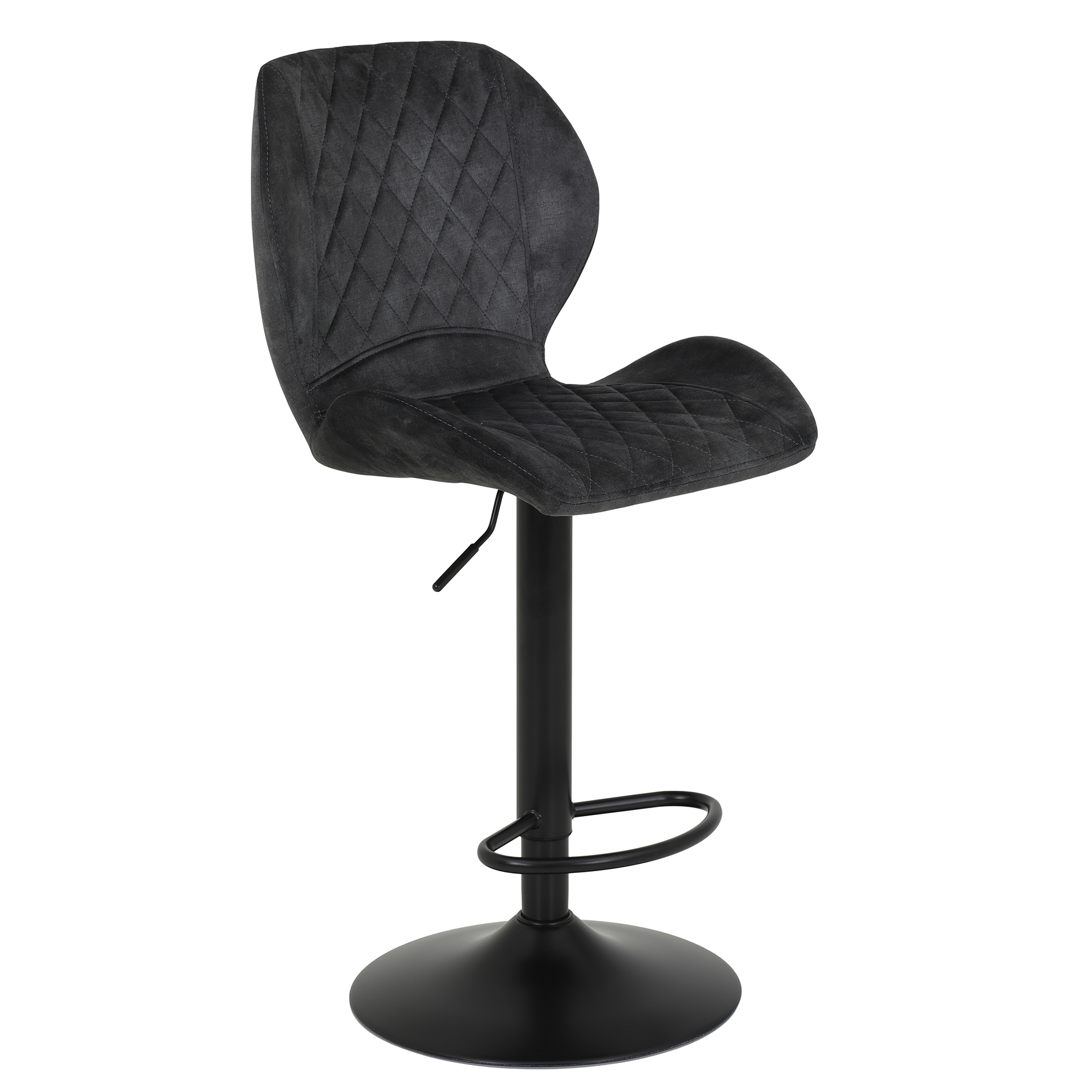 Barhocker - Vintage anthrazit - Samtvelour - höhenverstellbar