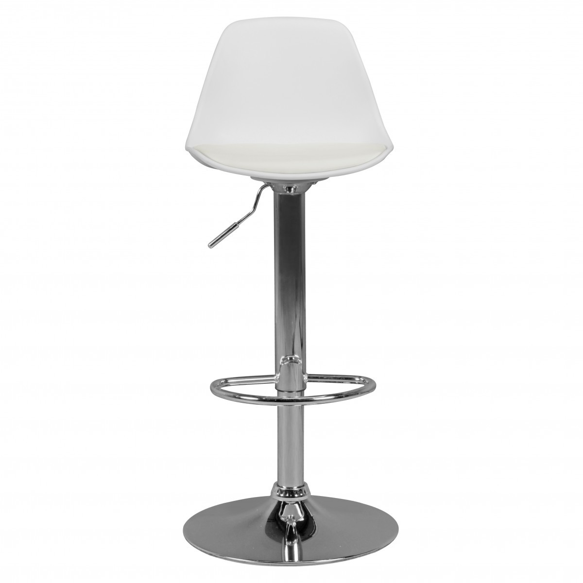 Barhocker - weiß - Lederoptik
