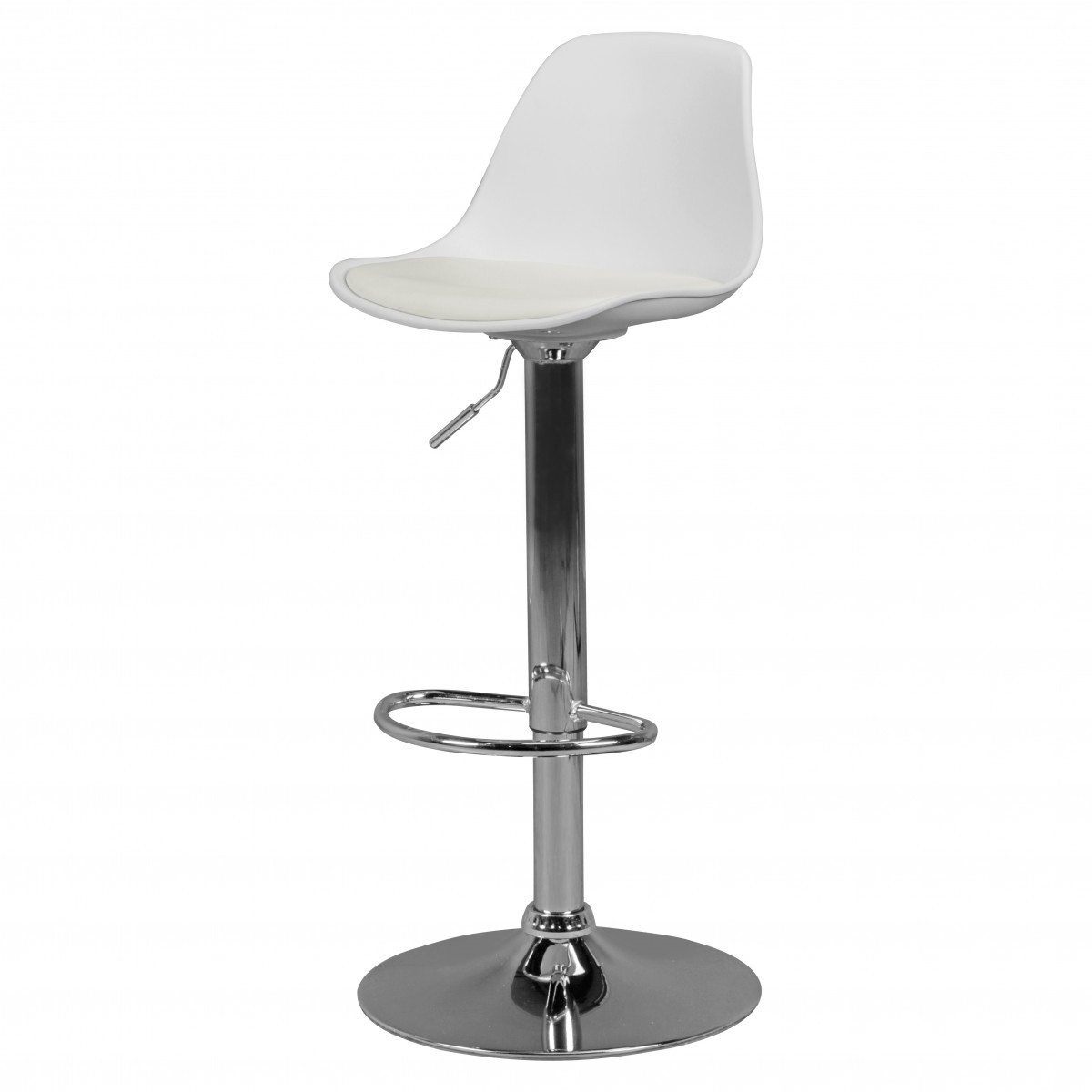 Barhocker - weiß - Lederoptik