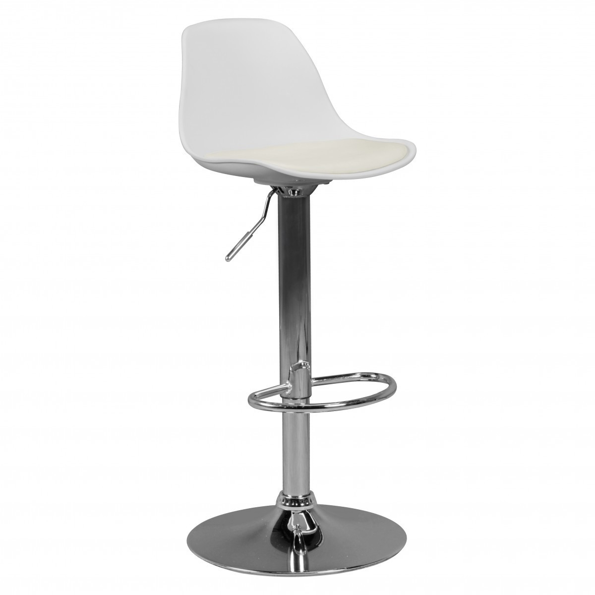 Barhocker - weiß - Lederoptik