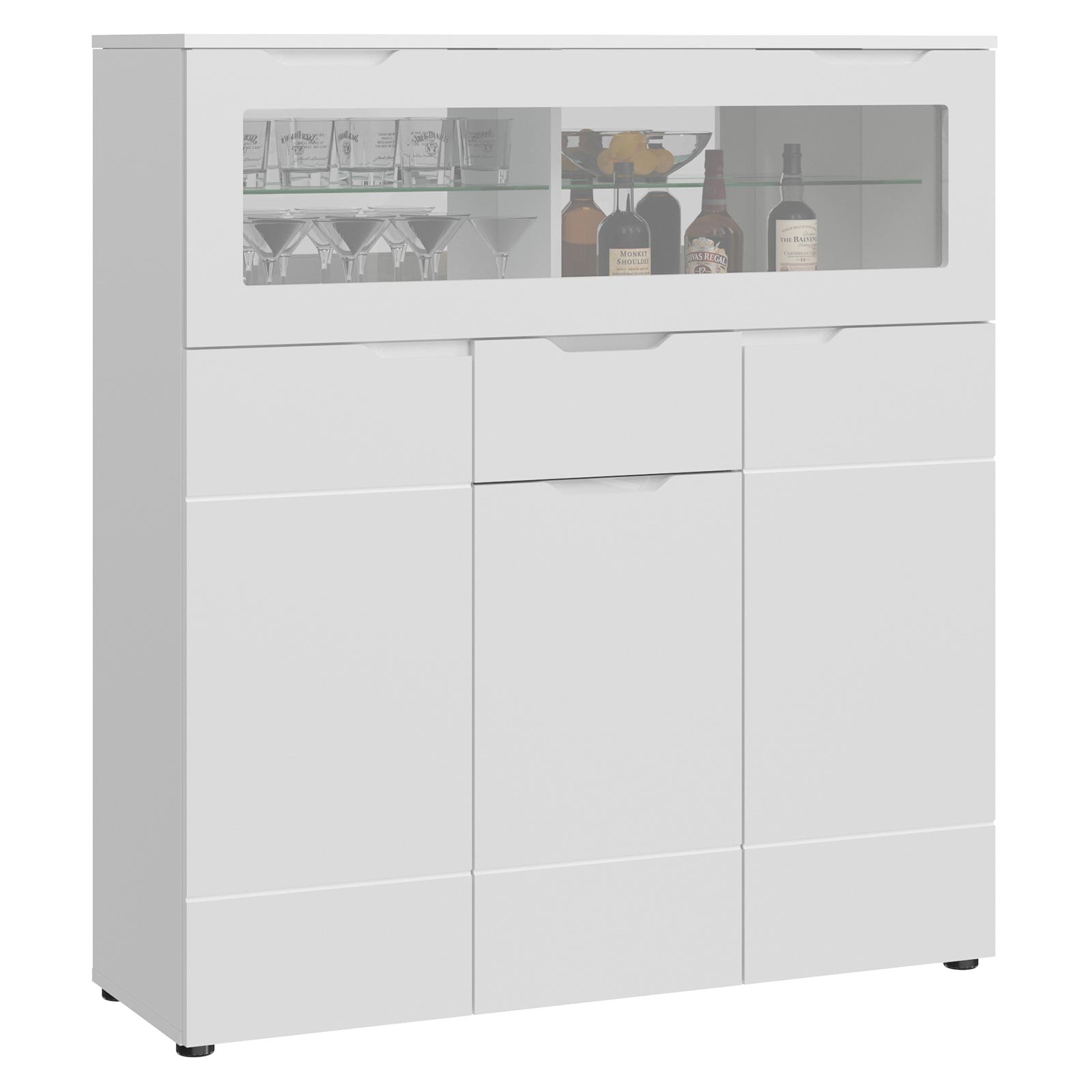 Barschrank - weiß Hochglanz - 120 cm