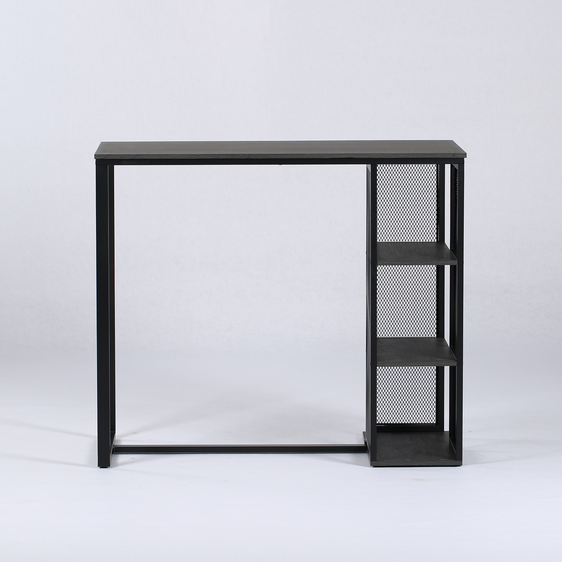 Bartisch - Eiche-dunkelgrau - mit Regal - 120x60 cm