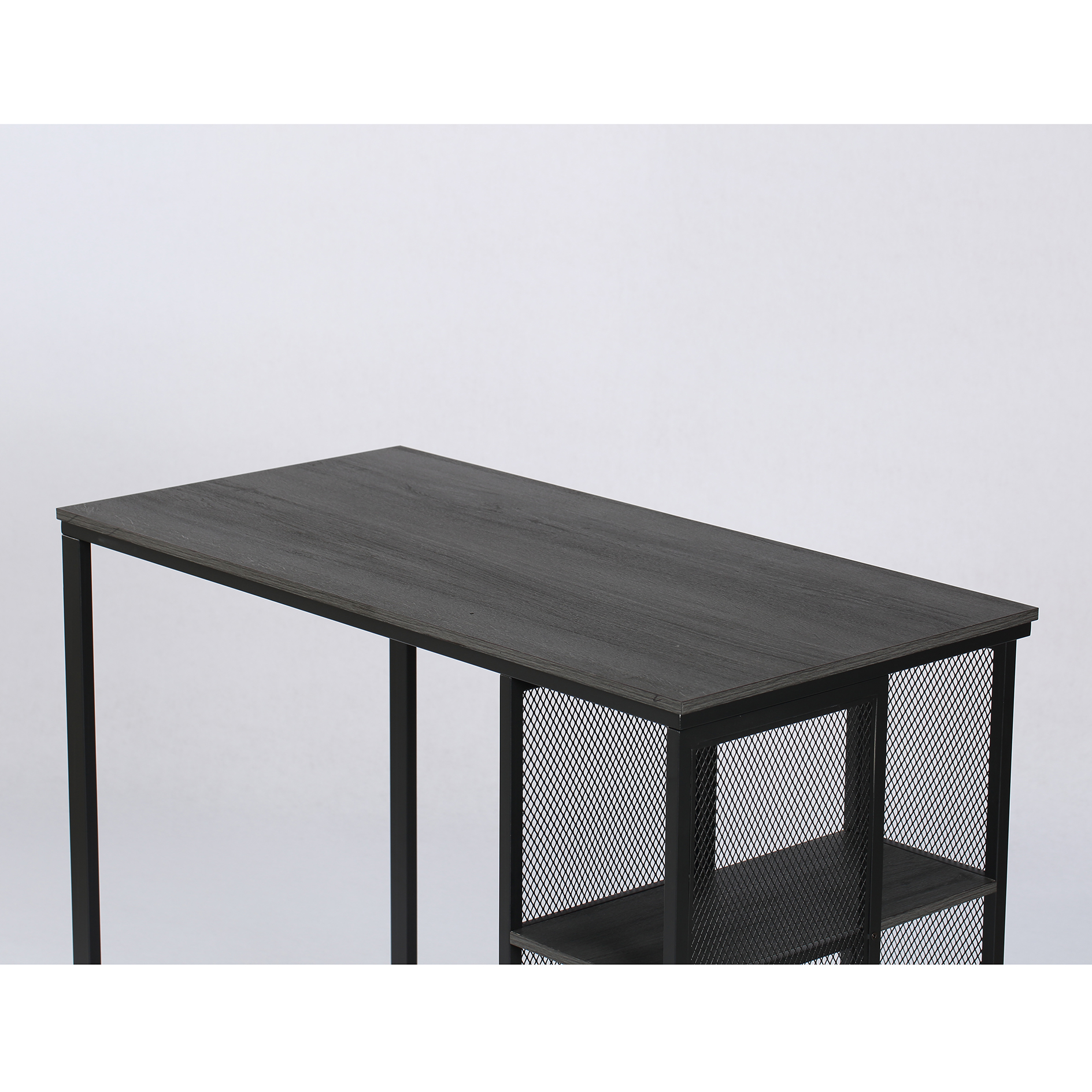 Bartisch - Eiche-dunkelgrau - mit Regal - 120x60 cm