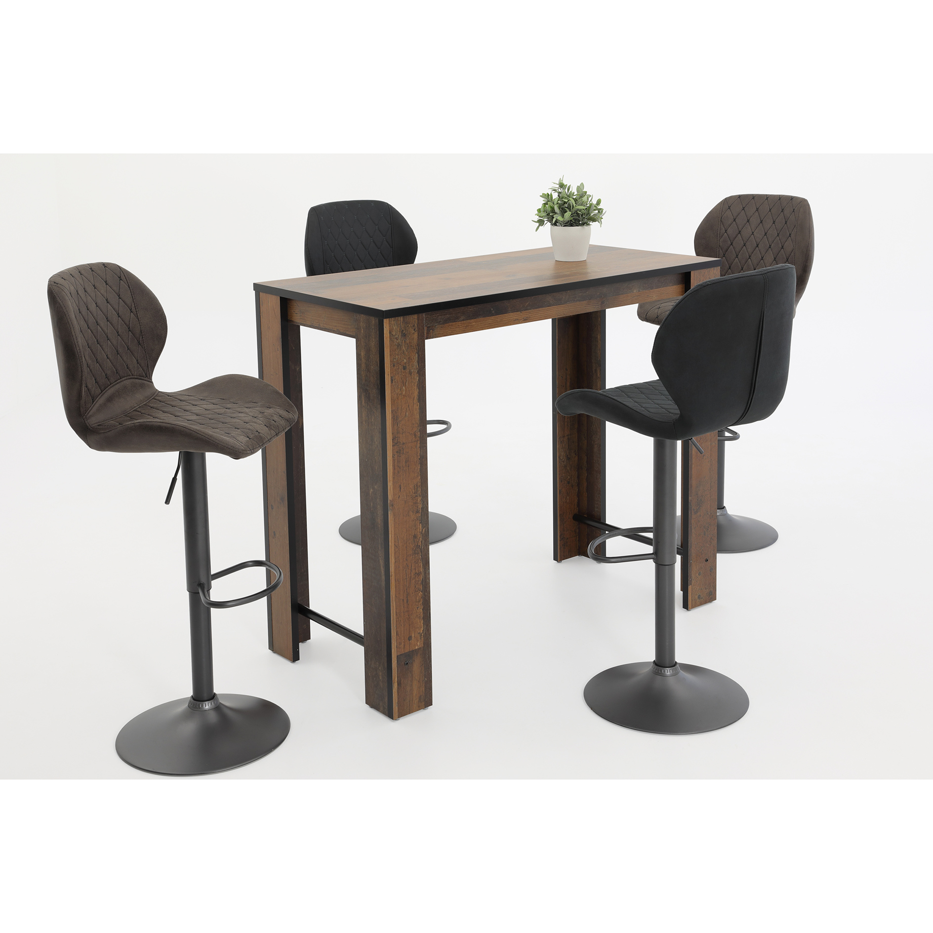 Bartisch - Oldwood - schwarz - 120 cm