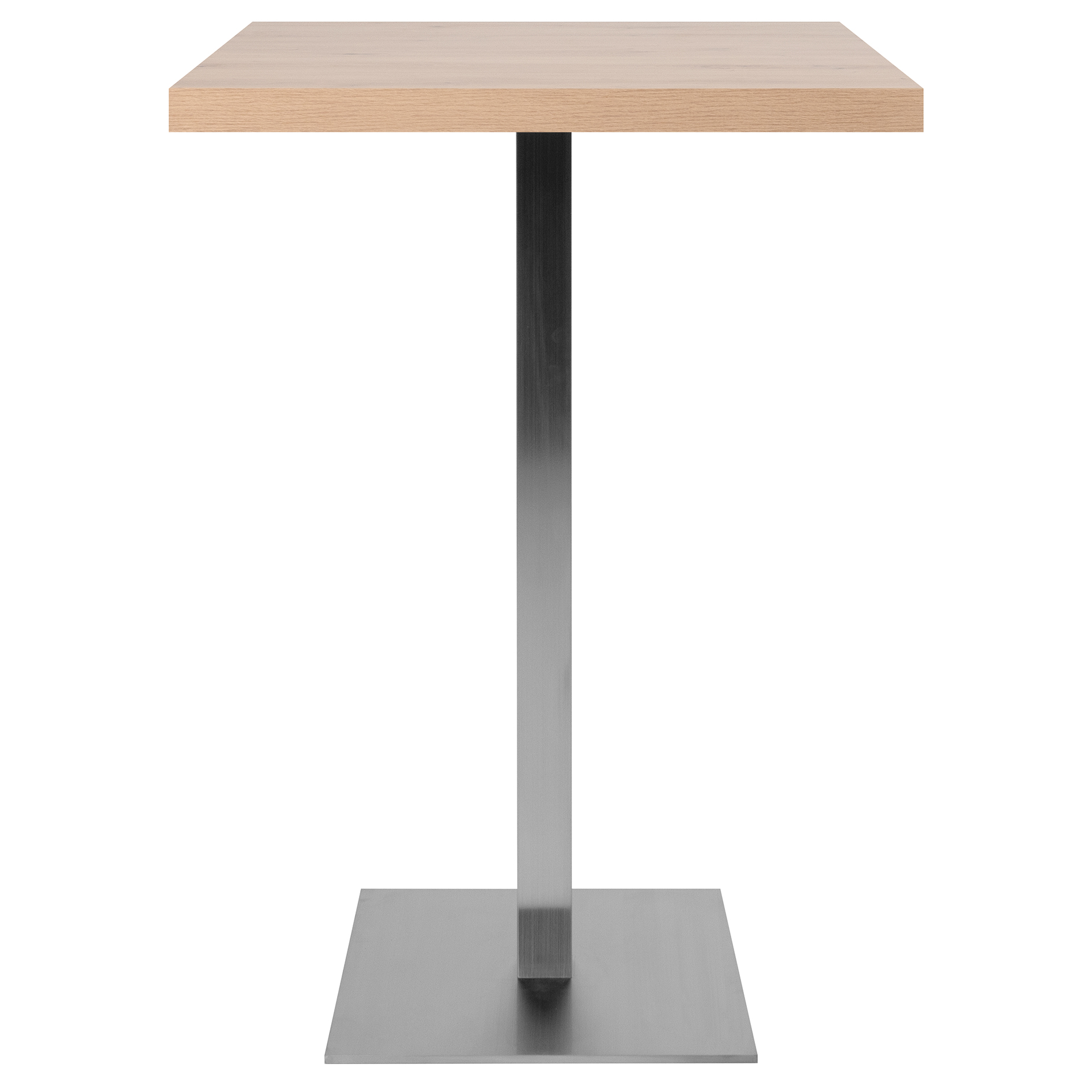 Bartisch QUADRATO - Artisan Eiche - Edelstahl - Säulengestell