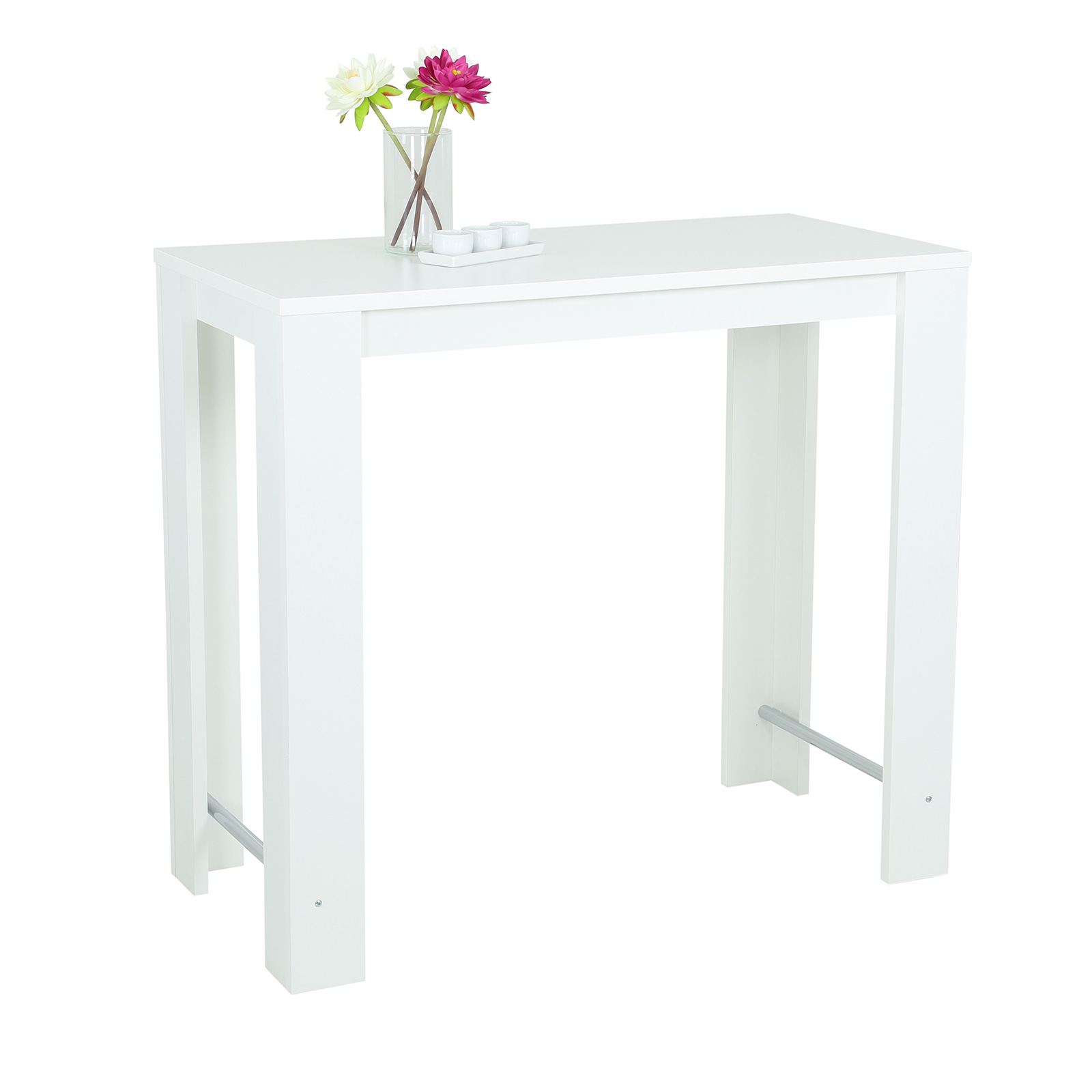 Bartisch - weiß - 120x58 cm