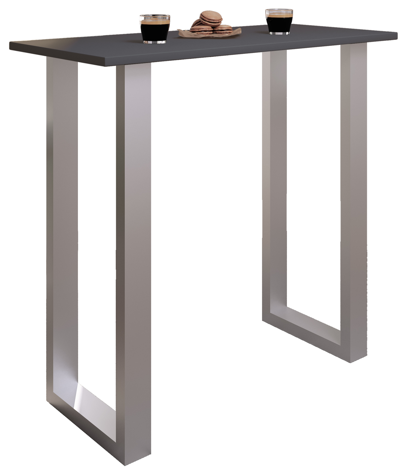 Bartisch XONA - anthrazit-silber - U-Gestell - 110x50 cm