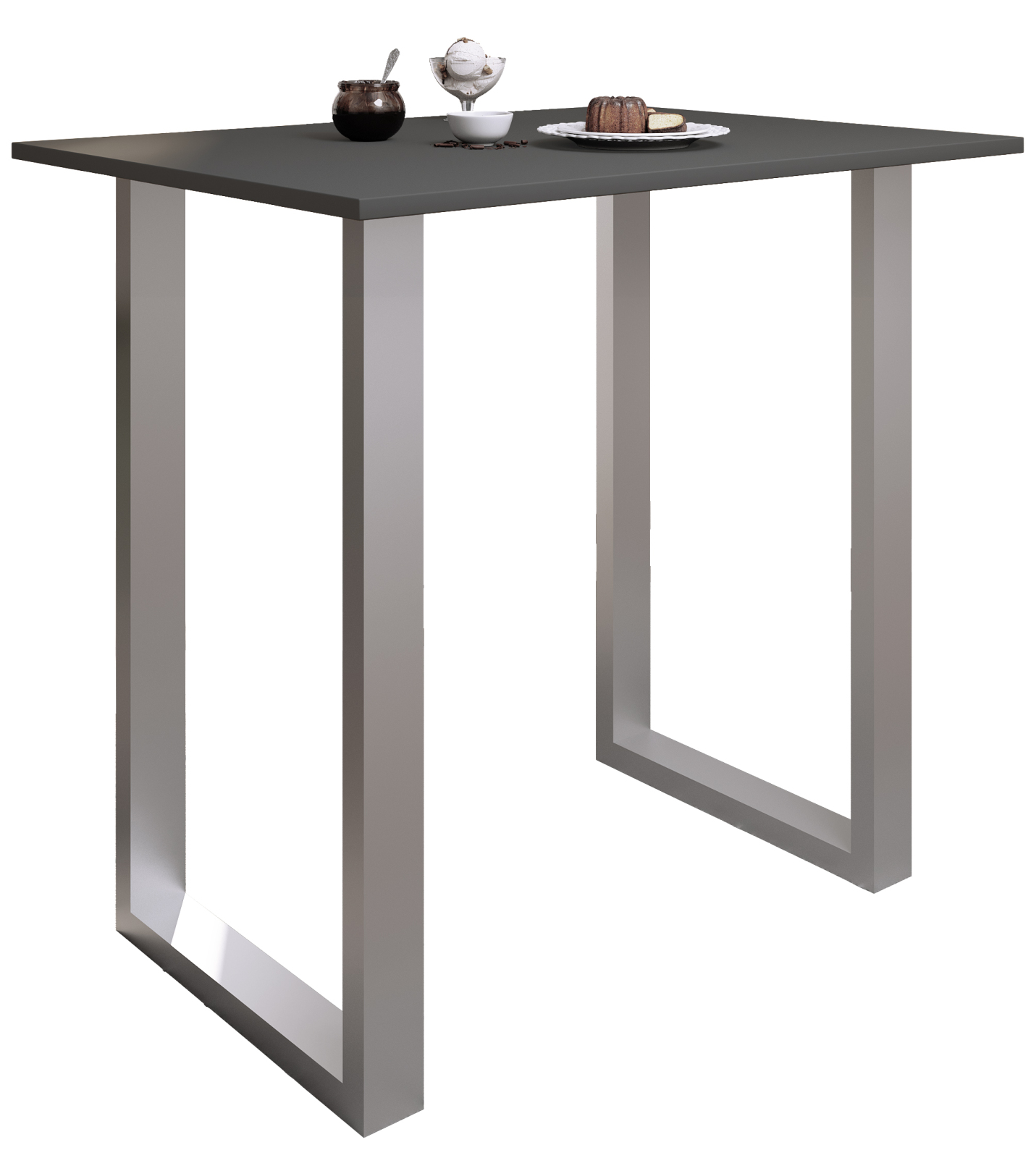 Bartisch XONA - anthrazit-silber - U-Gestell - 110x80 cm