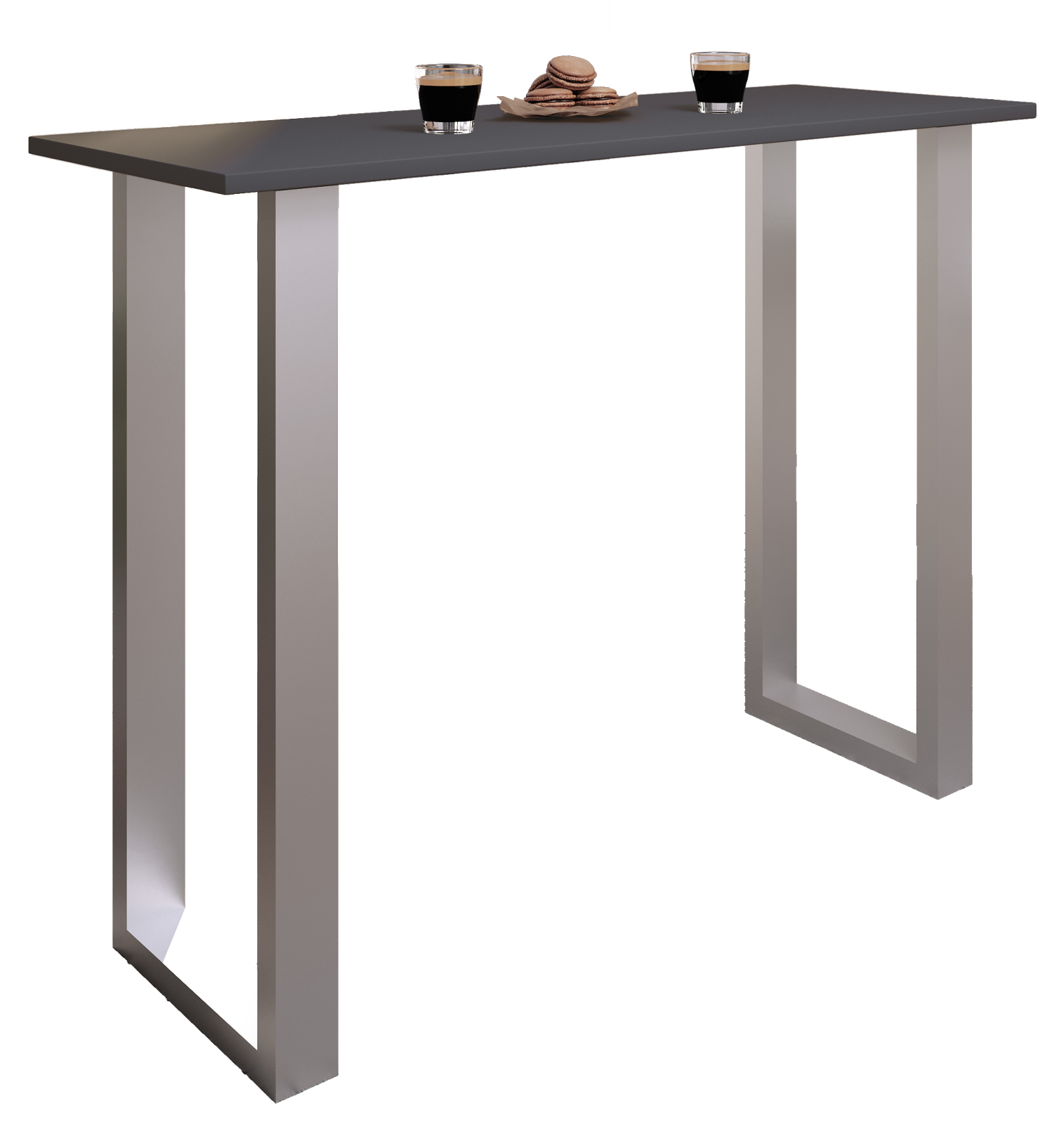 Bartisch XONA - anthrazit-silber - U-Gestell - 140x50 cm