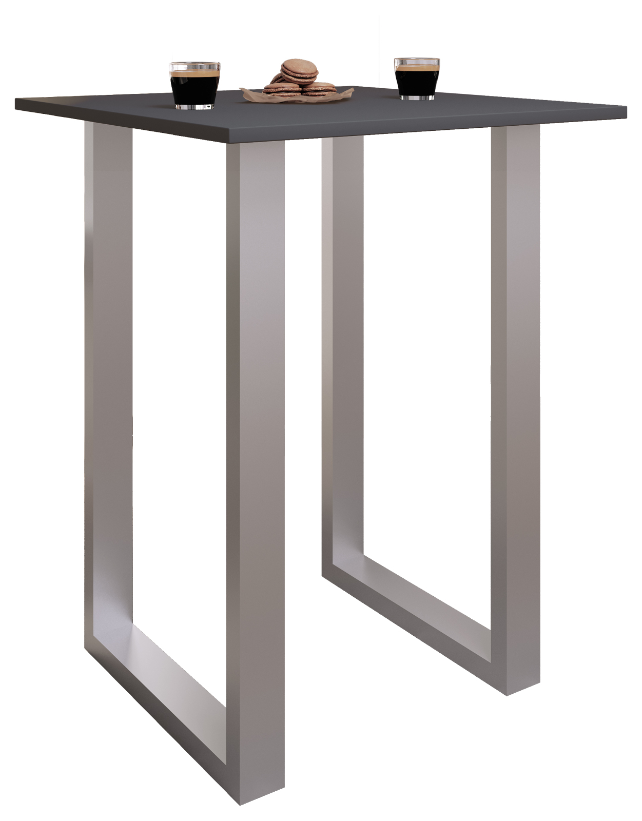 Bartisch XONA - anthrazit-silber - U-Gestell - 80x50 cm