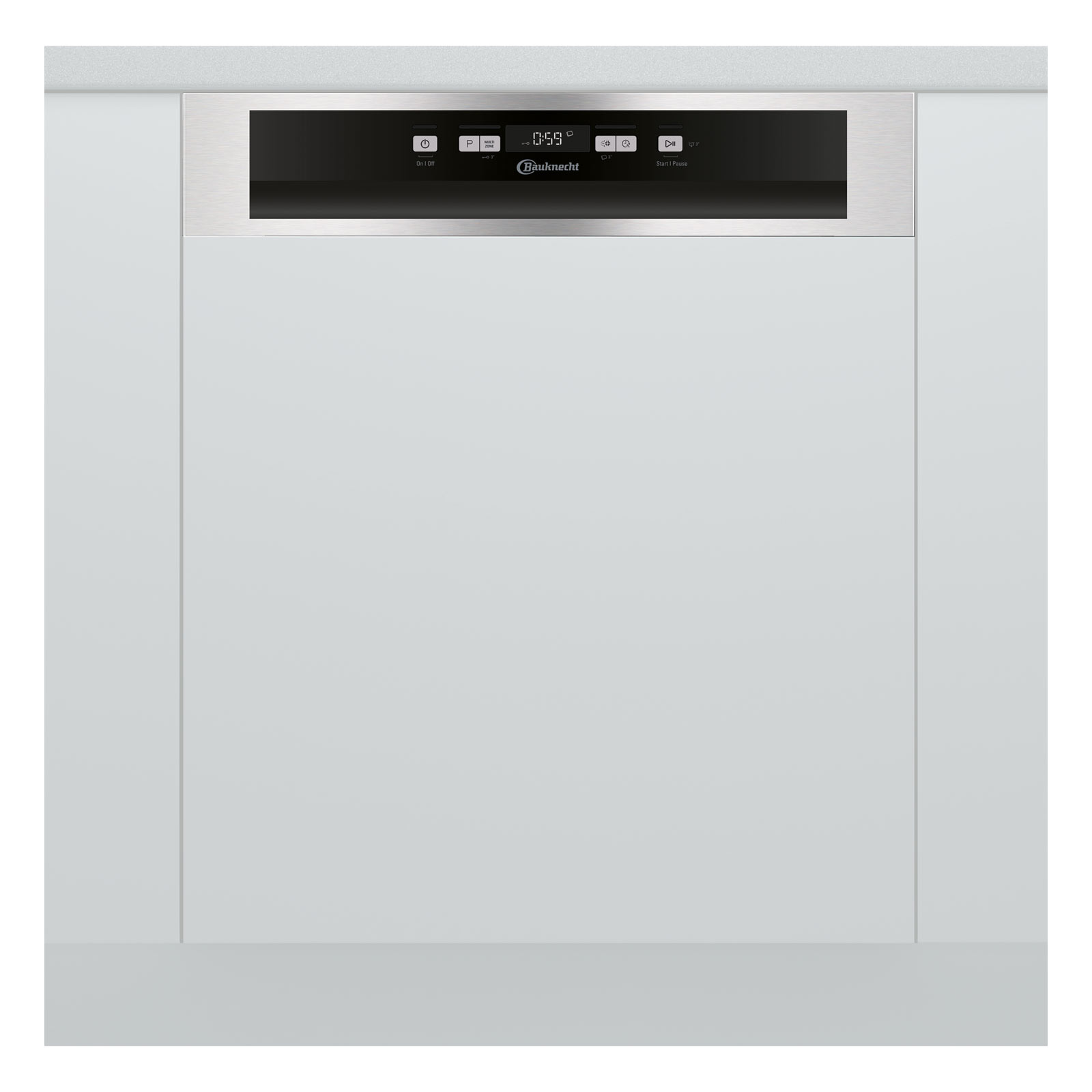 BAUKNECHT Einbau-Geschirrspüler BKBC 3C26 X - silber - teilintegriert - 60 cm - E