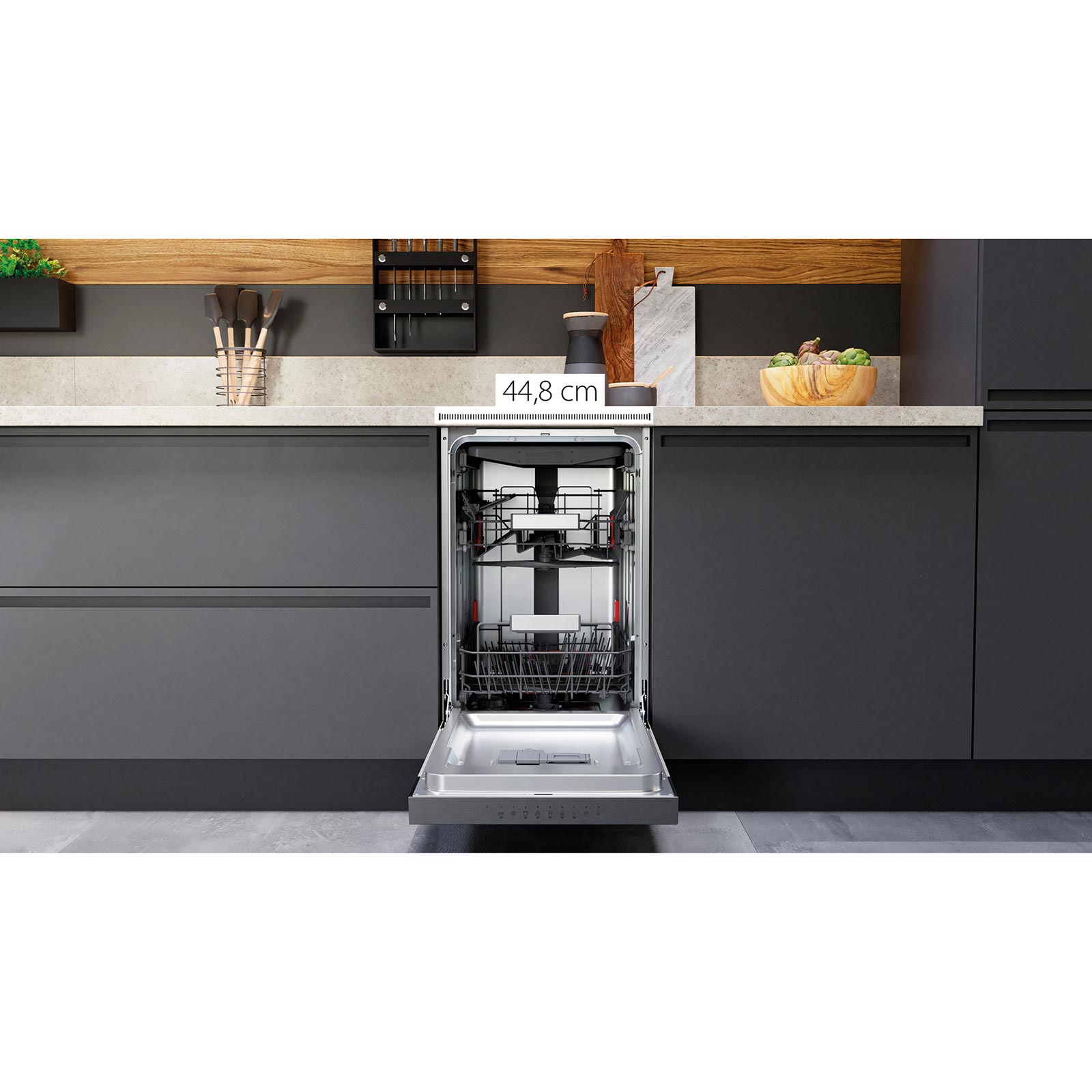 BAUKNECHT Einbau-Geschirrspüler BSBO 3023 PF X - silber - teilintegriert - 45 cm - E