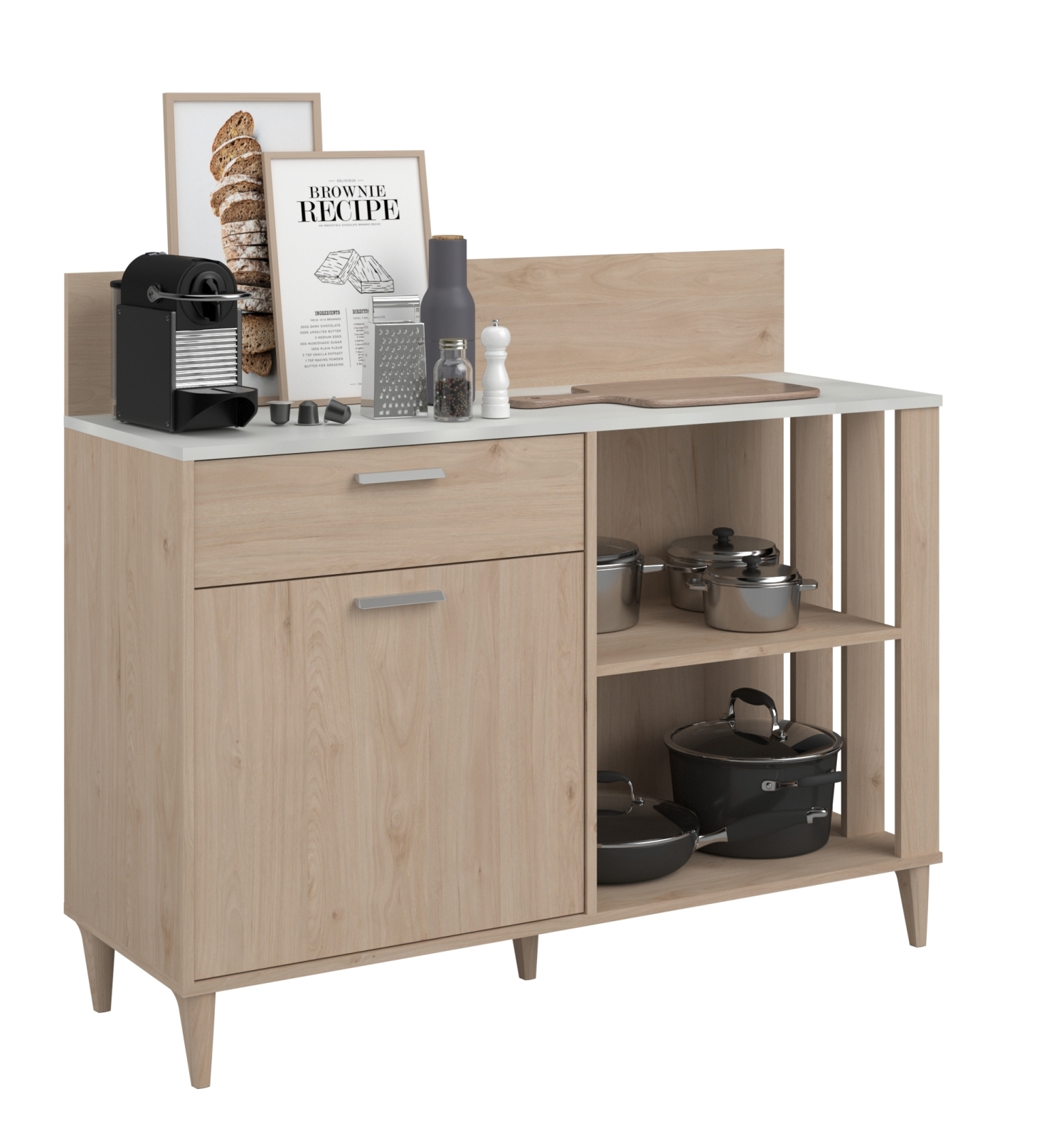Beistellschrank GALA 12 - Jackson Eiche - Beton-Optik