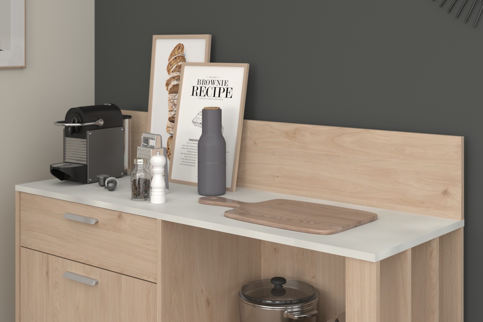 Beistellschrank GALA 12 - Jackson Eiche - Beton-Optik