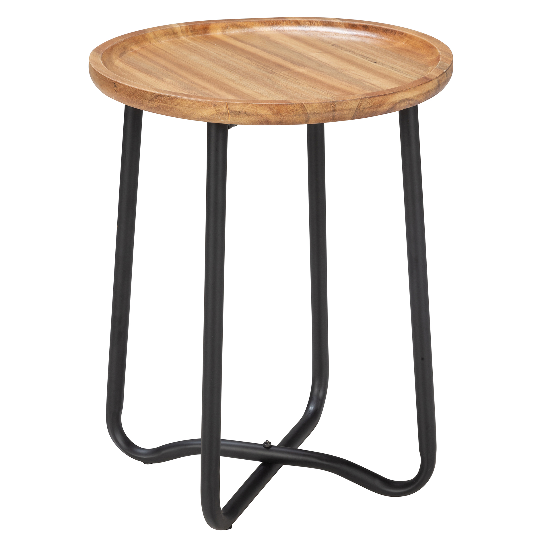Beistelltisch - Akazie - schwarz - Ø 30 cm