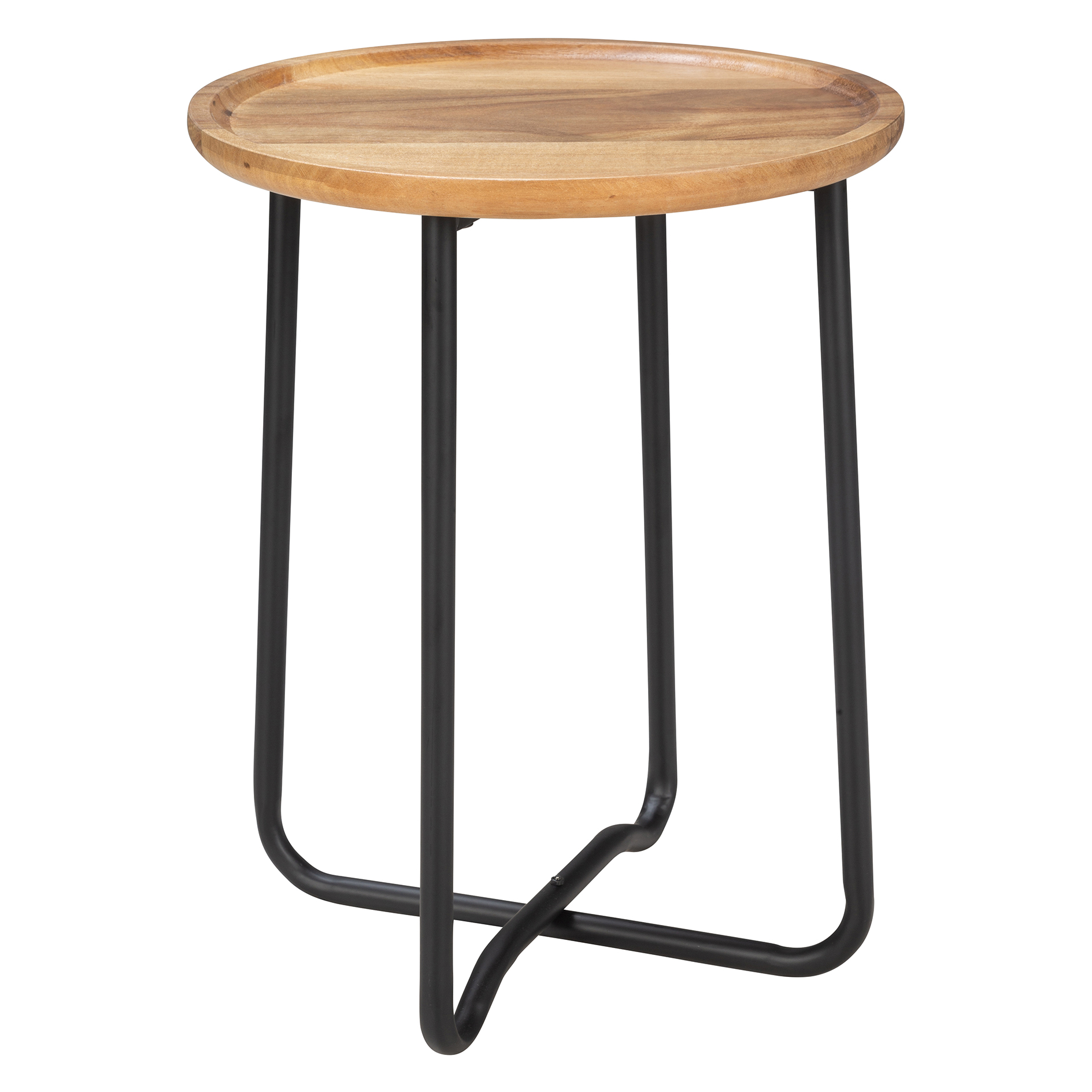 Beistelltisch - Akazie - schwarz - Ø 35 cm