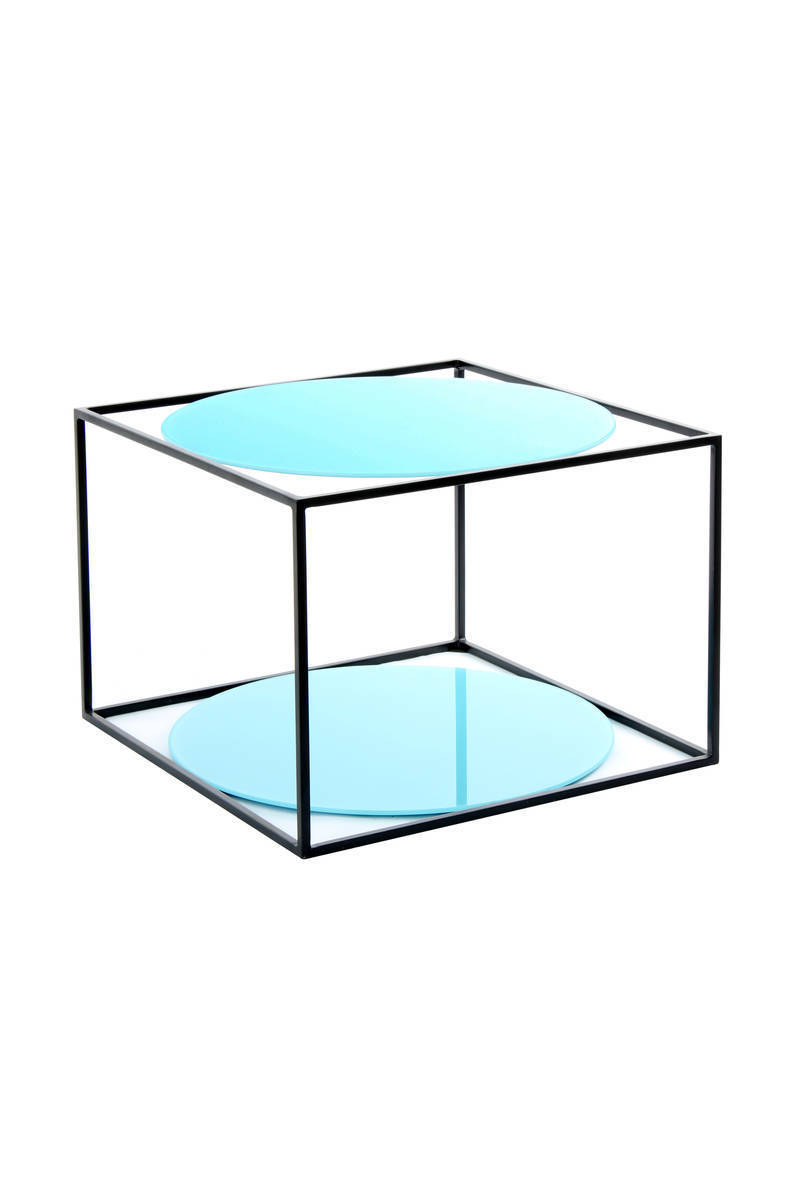 Beistelltisch CODY - blau-schwarz - 50x50 cm