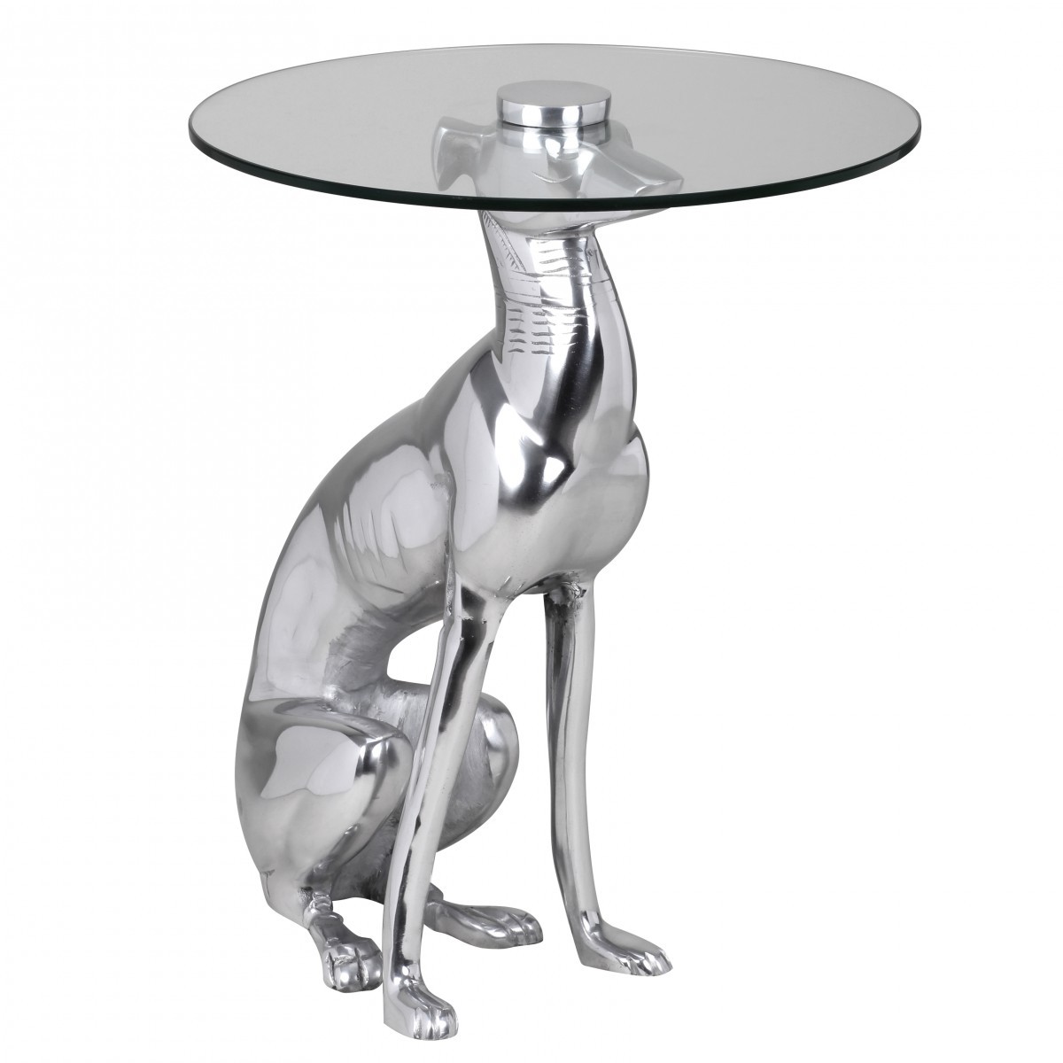 Beistelltisch - Glas - silberfarben - Aluminium - 40 cm breit