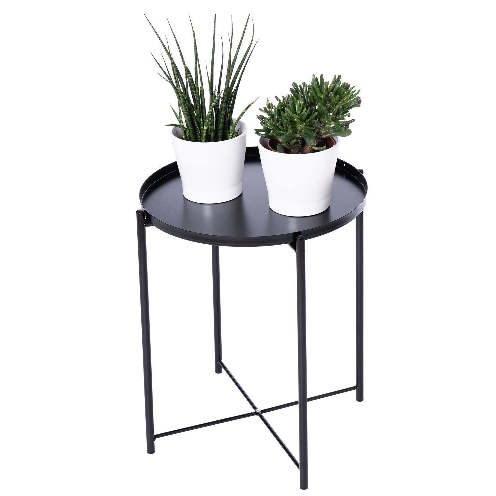Beistelltisch - schwarz - Metall - Ø 42 cm