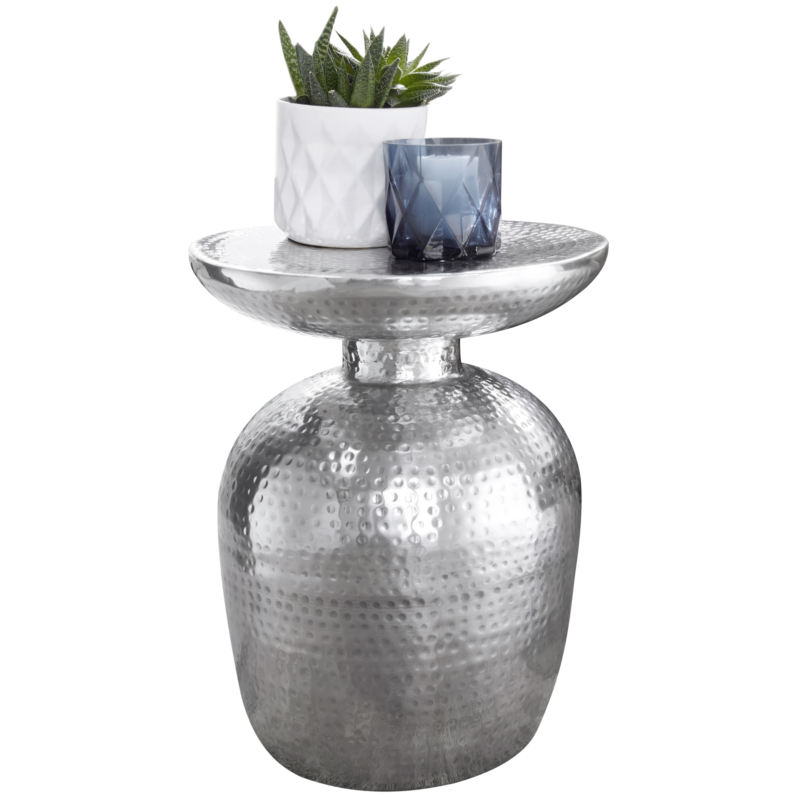 Beistelltisch - silberfarben - Aluminium - 36 cm breit