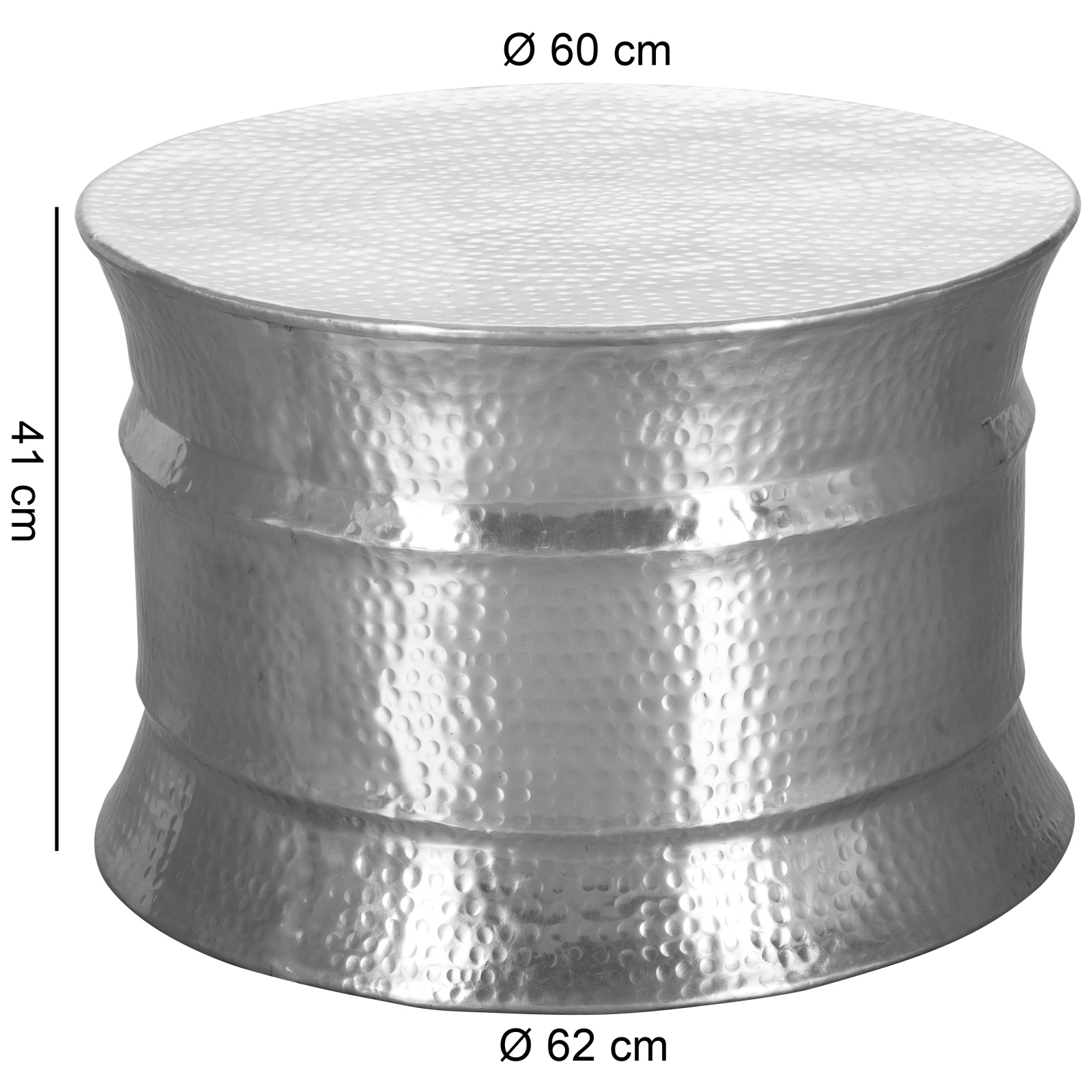 Beistelltisch - silberfarben - Aluminium - 62 cm