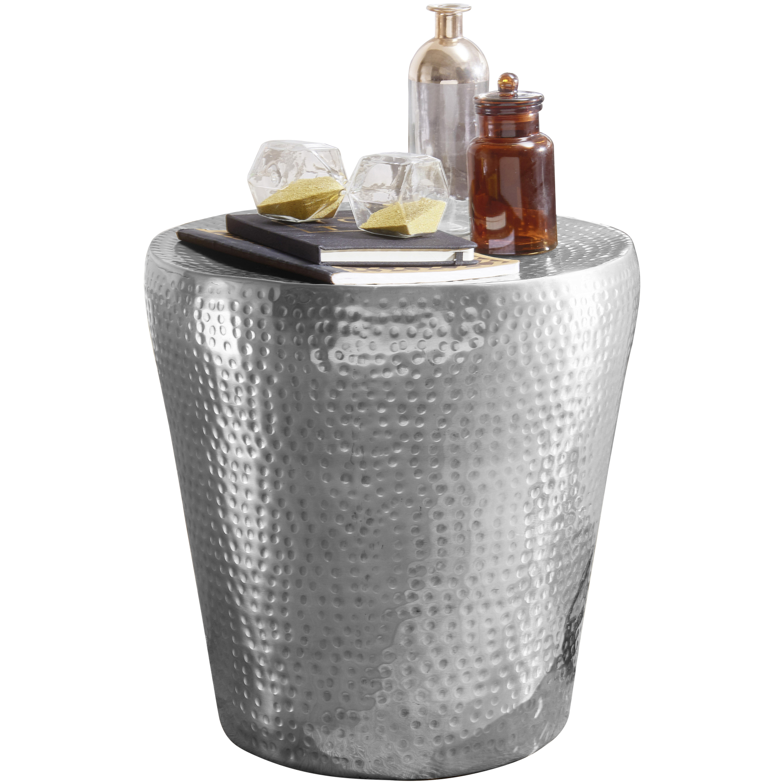 Beistelltisch - silberfarben - Aluminium
