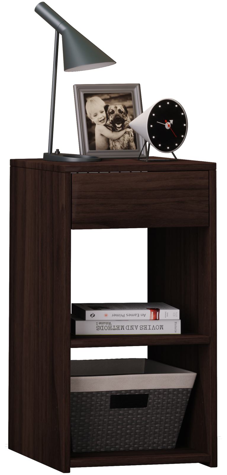 Beistelltisch Sledo Maxi - Walnuss - Schublade - 35 cm breit