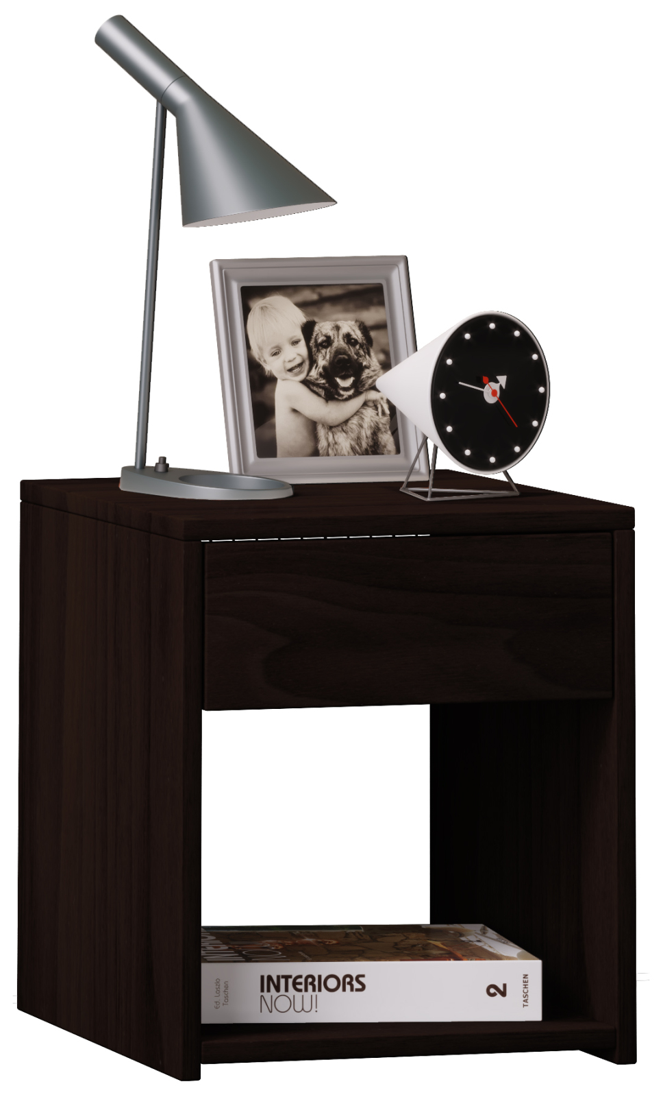 Beistelltisch Sledo Mini - Walnuss - Schublade - 35 cm breit