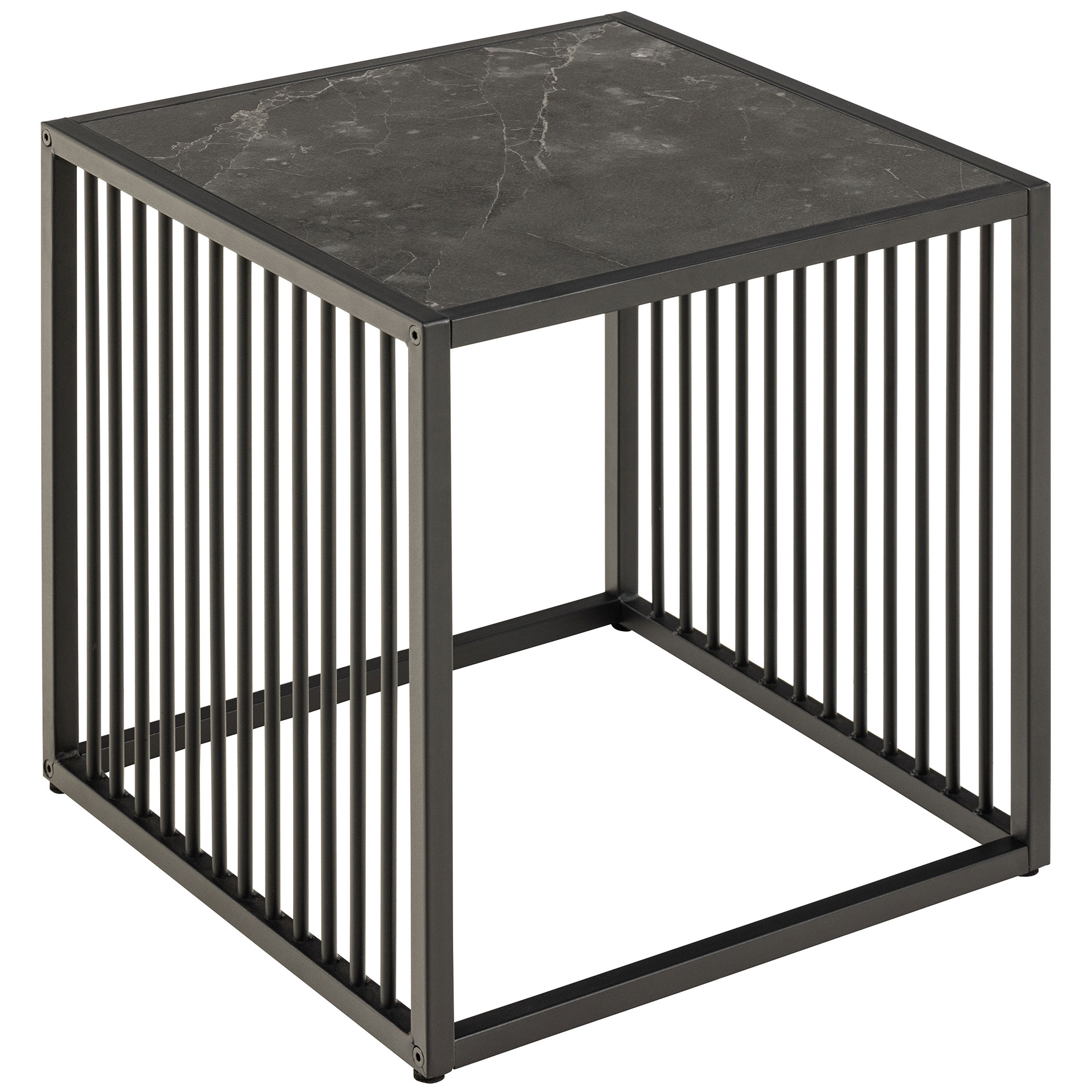 Beistelltisch STRINGTON - Marmoroptik-schwarz - 40 cm