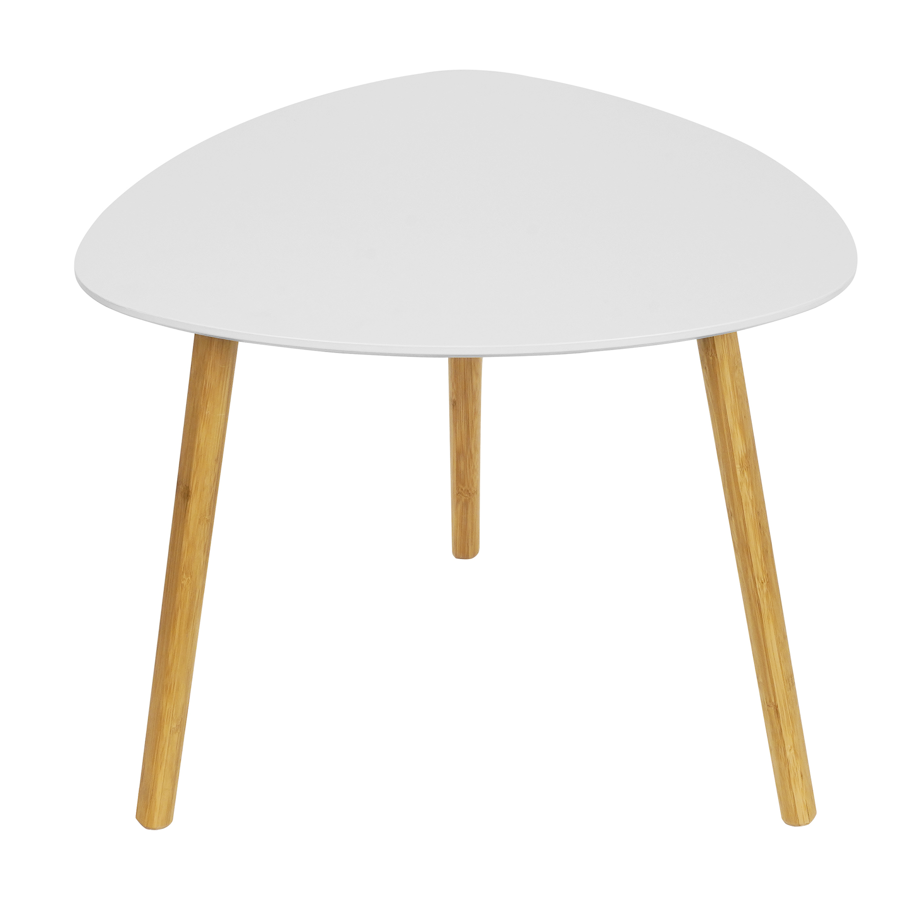 Beistelltisch - weiß - Bambus - dreieckig - Ø 55 cm