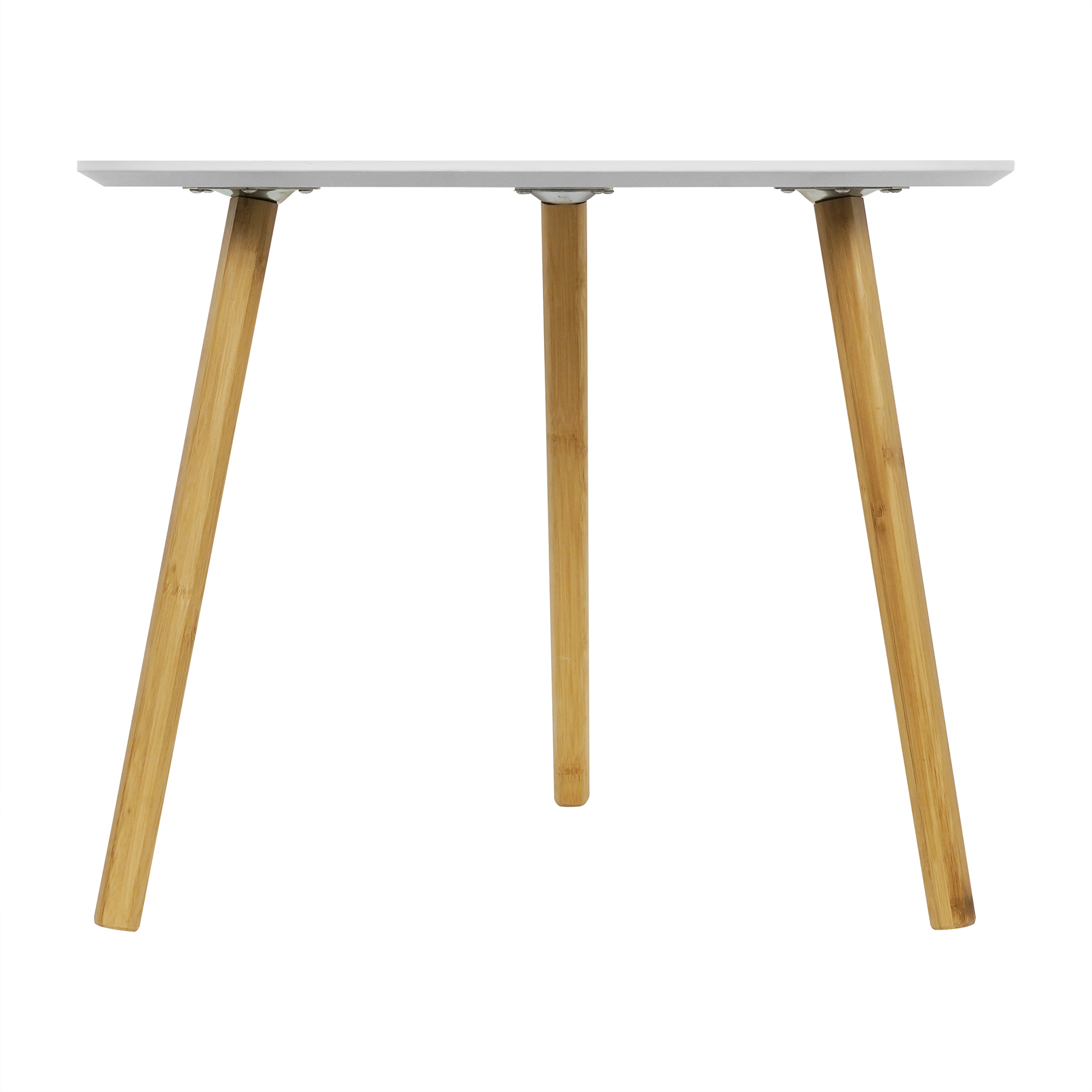 Beistelltisch - weiß - Bambus - dreieckig - Ø 55 cm