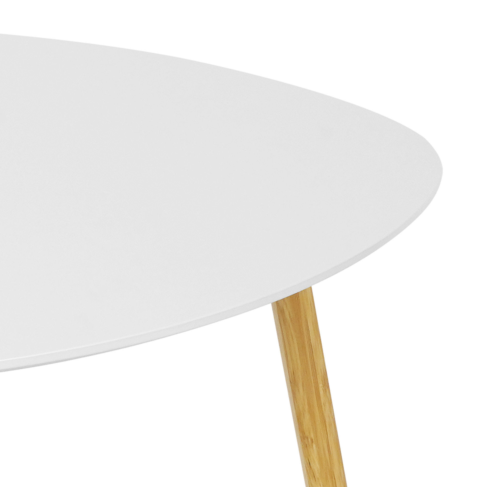 Beistelltisch - weiß - Bambus - dreieckig - Ø 55 cm