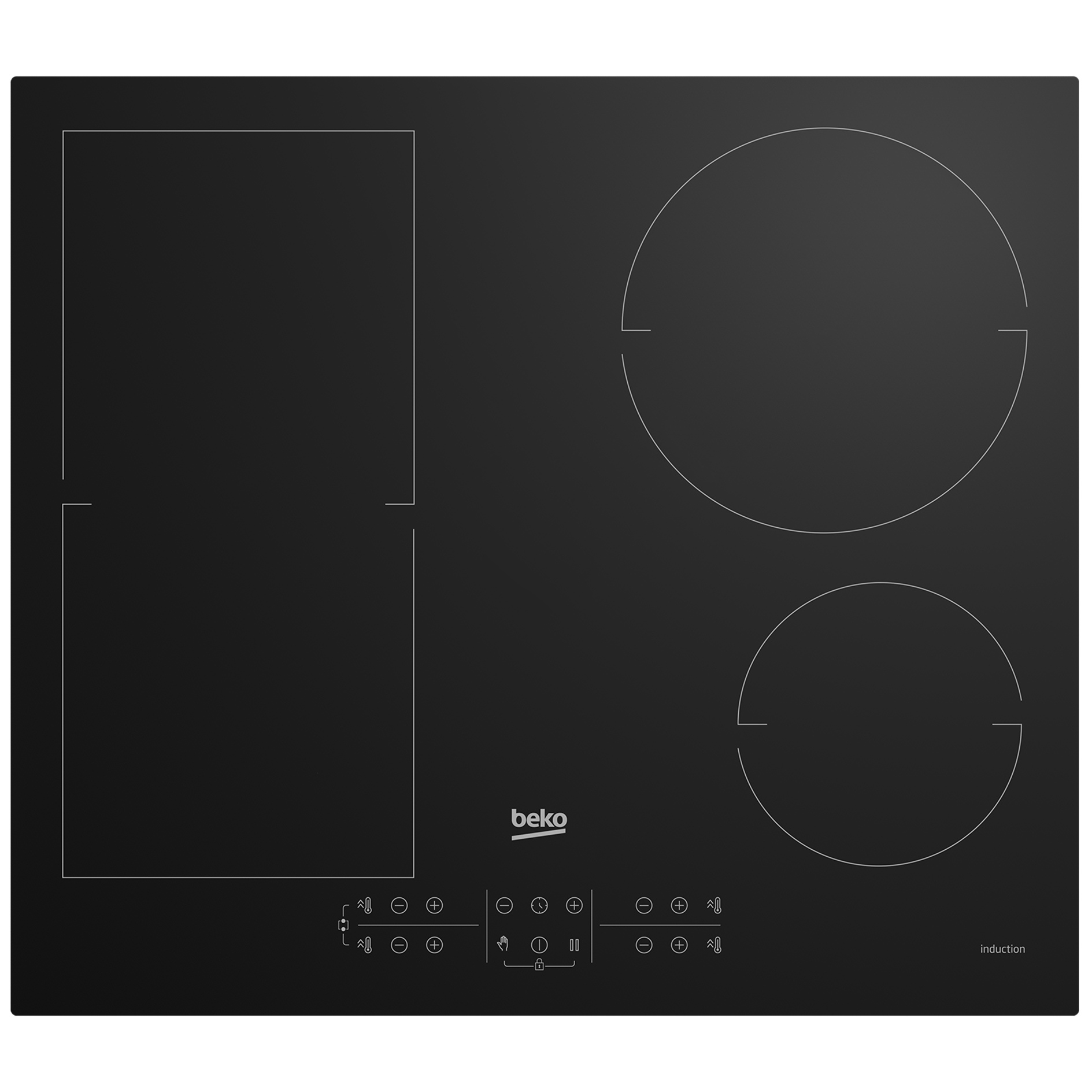 BEKO Einbau-Induktionskochfeld HII64200FMT- autark - rahmelnlos