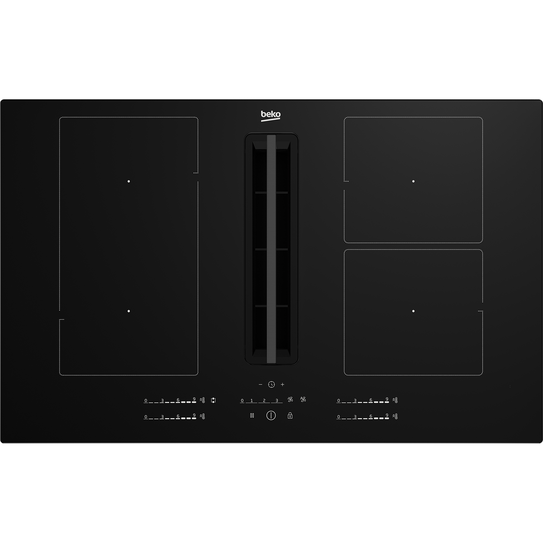 BEKO Einbau-Induktionskochfeld HIXI 84700 UF - mit Dunstabzug - A