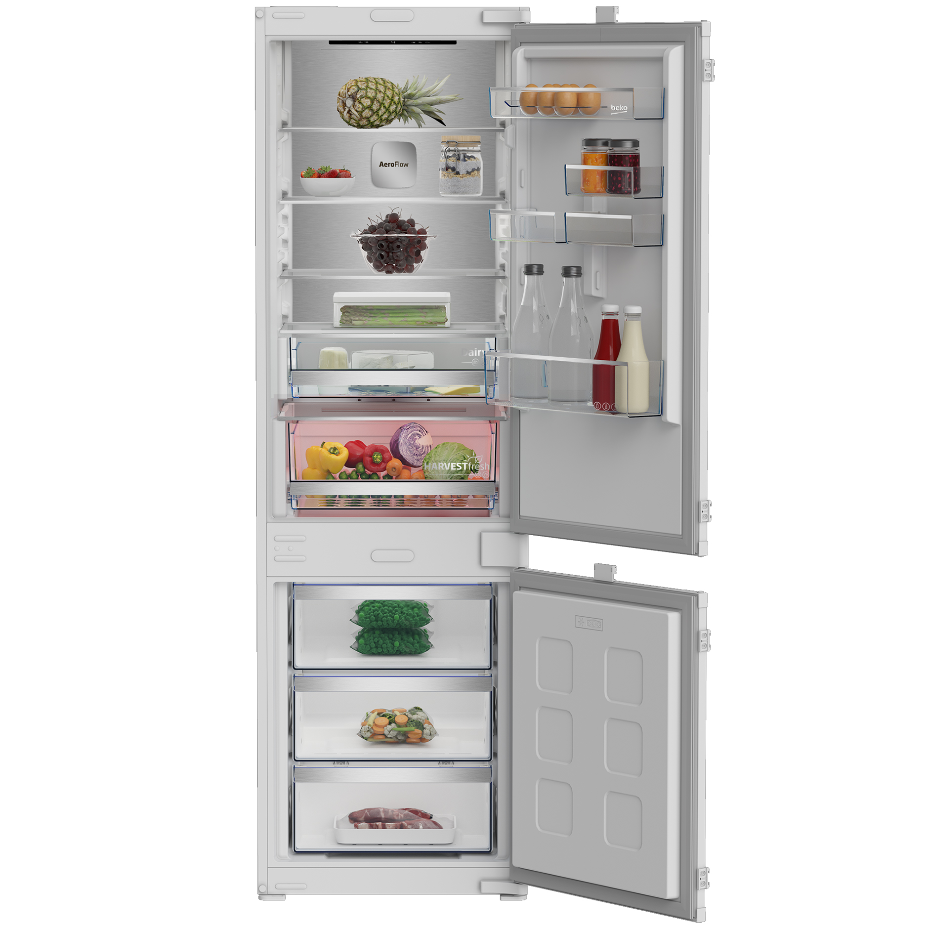 BEKO Einbau-Kühl-/Gefrierkombination B7BCNA295HS2 - weiß - D