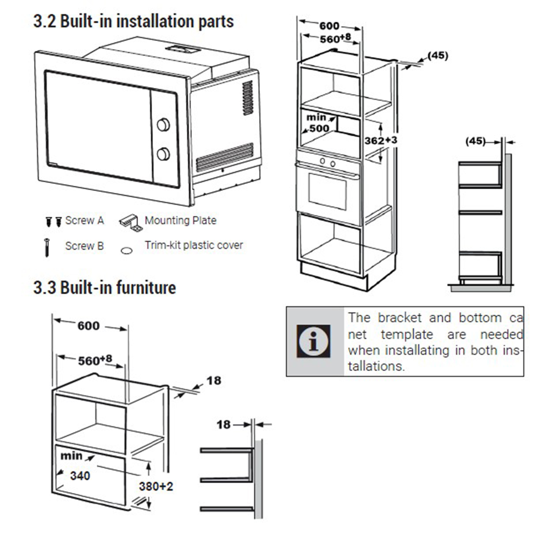 BEKO Einbau-Mikrowelle BMOB20202B - schwarz - 800 Watt