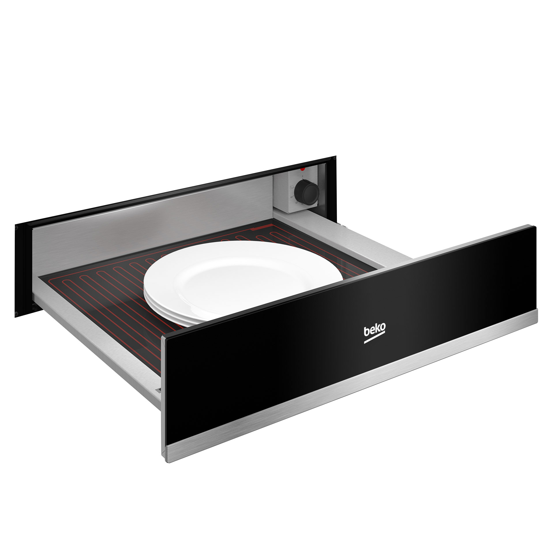 BEKO Wärmeschublade BDRW11400FX - schwarzes Glas