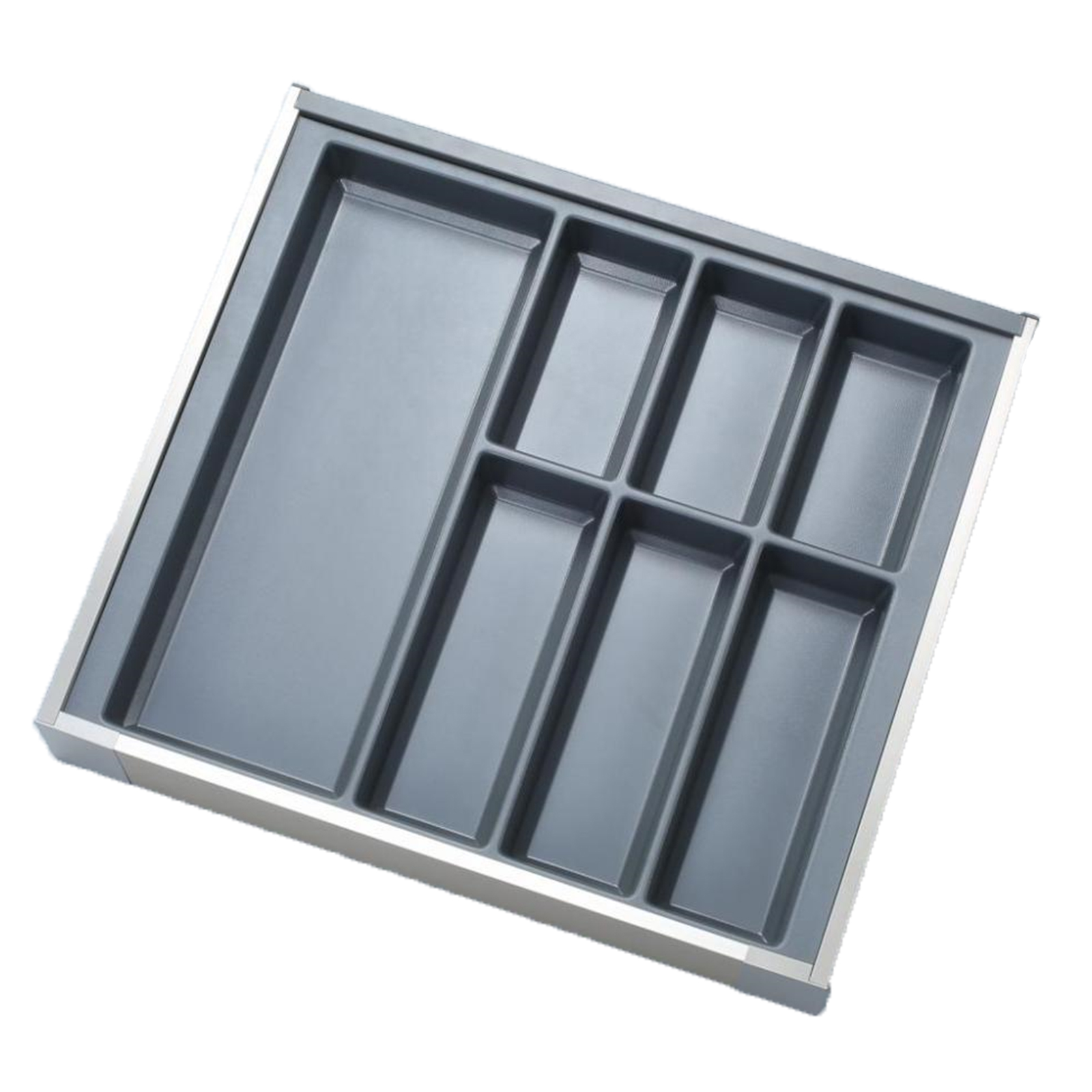 Besteckeinsatz - silber - 7 Fächer - 49,4 cm breit