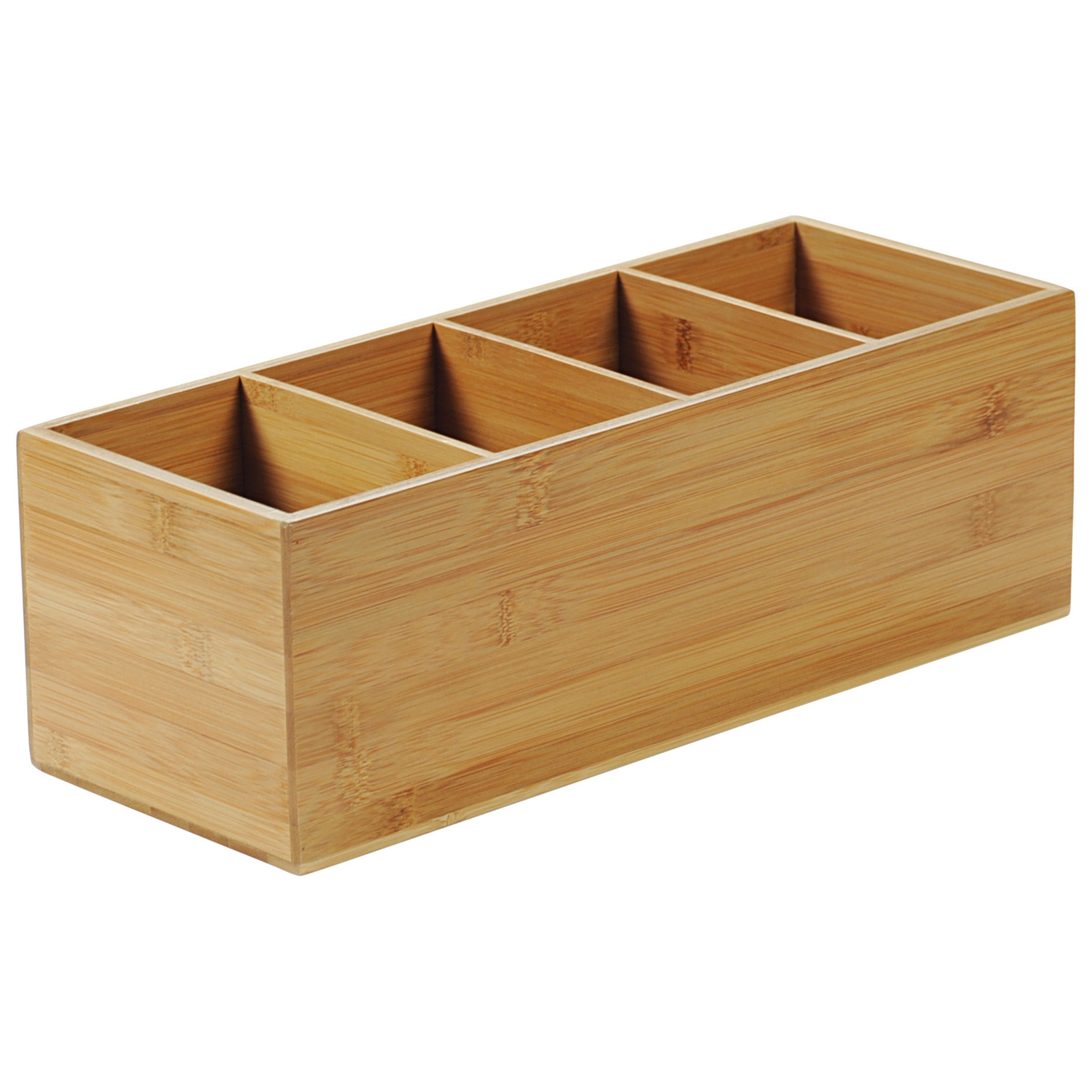 Besteckkasten - Bambus - 4 Fächer - 35x15 cm