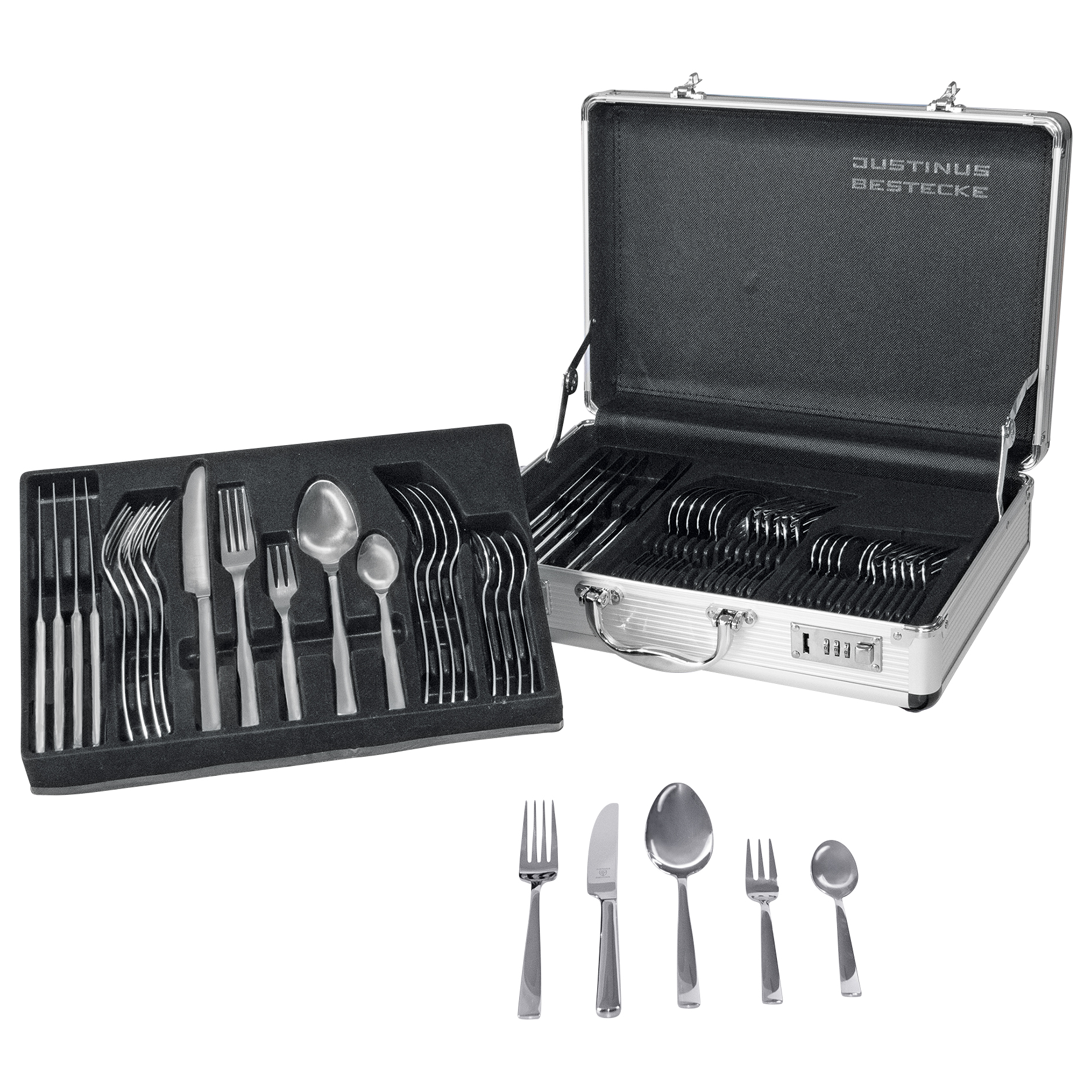 Besteckkoffer - Edelstahl - im Koffer - 60-teilig